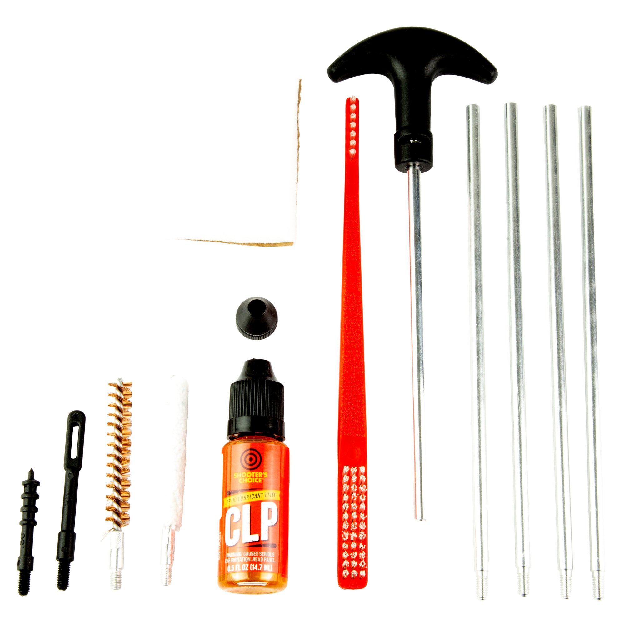 Shooter's Choice .30 Caliber Rifle Cleaning Kit - Includes Brass Components, Brush, Mop, Jag, Patches, and Lubricant
