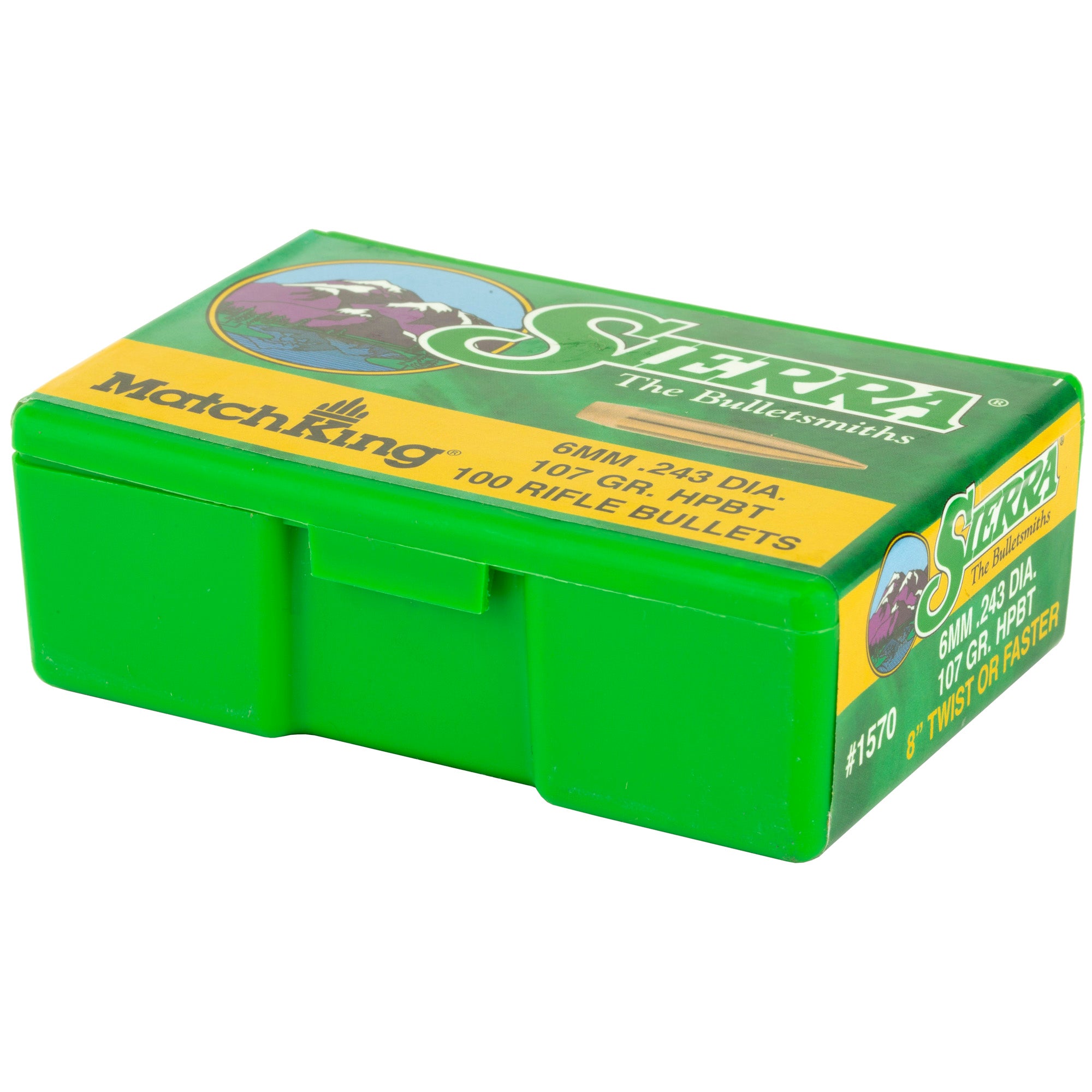 Sierra Bullets MatchKing .243 107-Grain Boat Tail Hollow Point Bullet (100 Count)