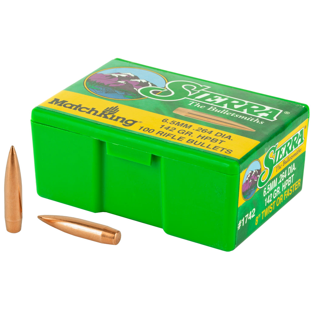 Sierra Bullets MatchKing .264 142 Grain Boat Tail Hollow Point – Precision 6.5mm Rifle Bullet