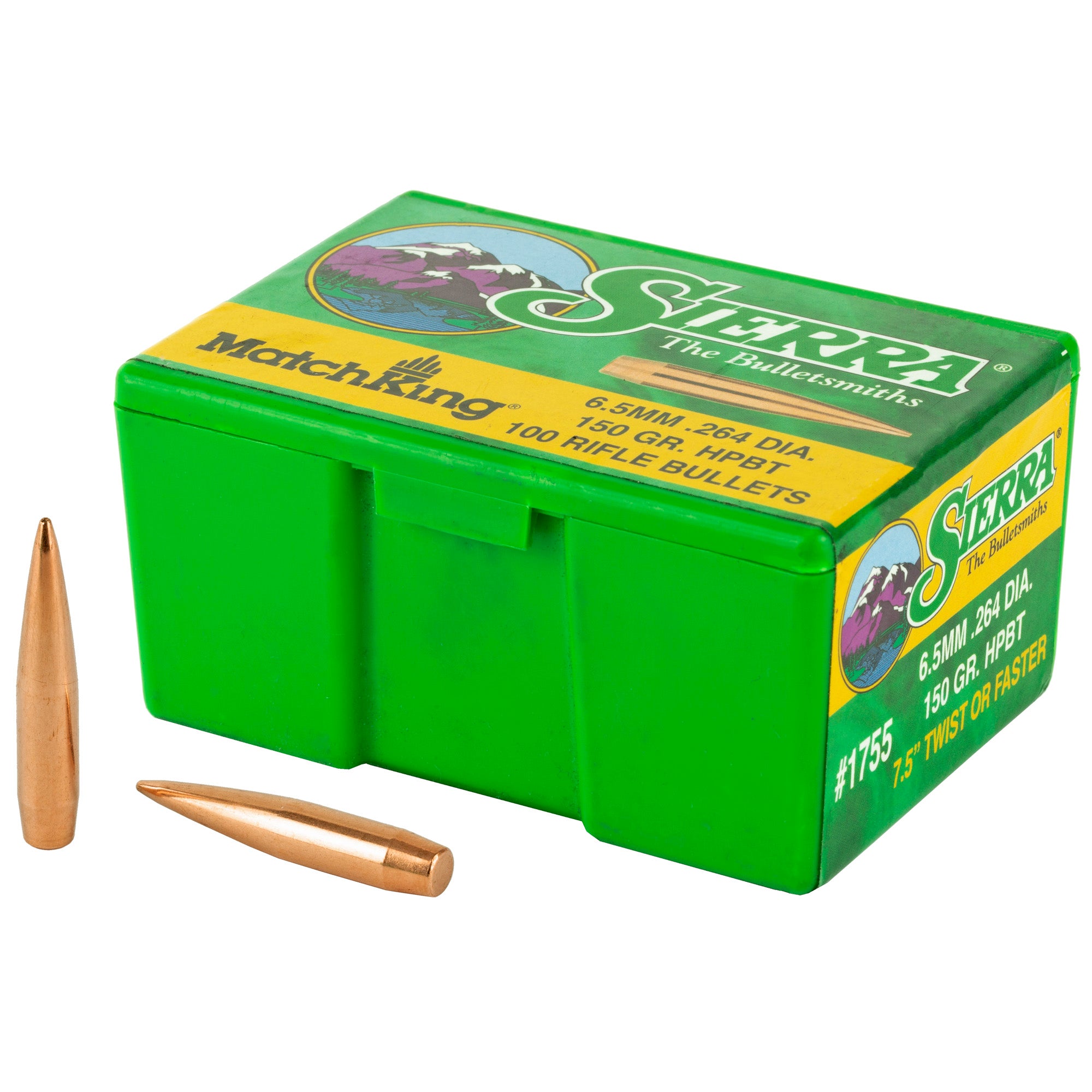 Sierra Bullets MatchKing .264 150-Grain Boat Tail Hollow Point Bullets (100 Count)