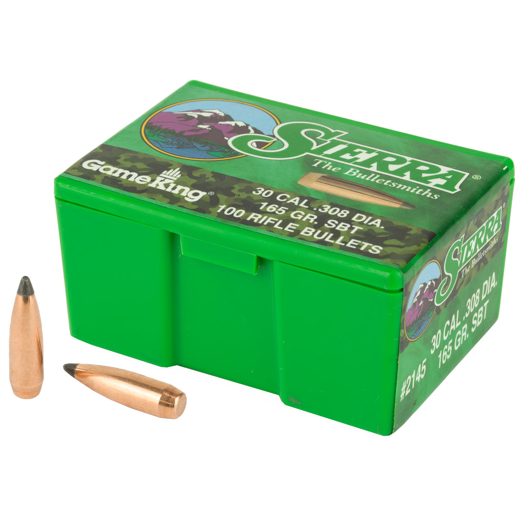 Sierra Bullets GameKing .308 Caliber, 165 Grain, Spitzer Boat Tail Bullet - 100 Rounds