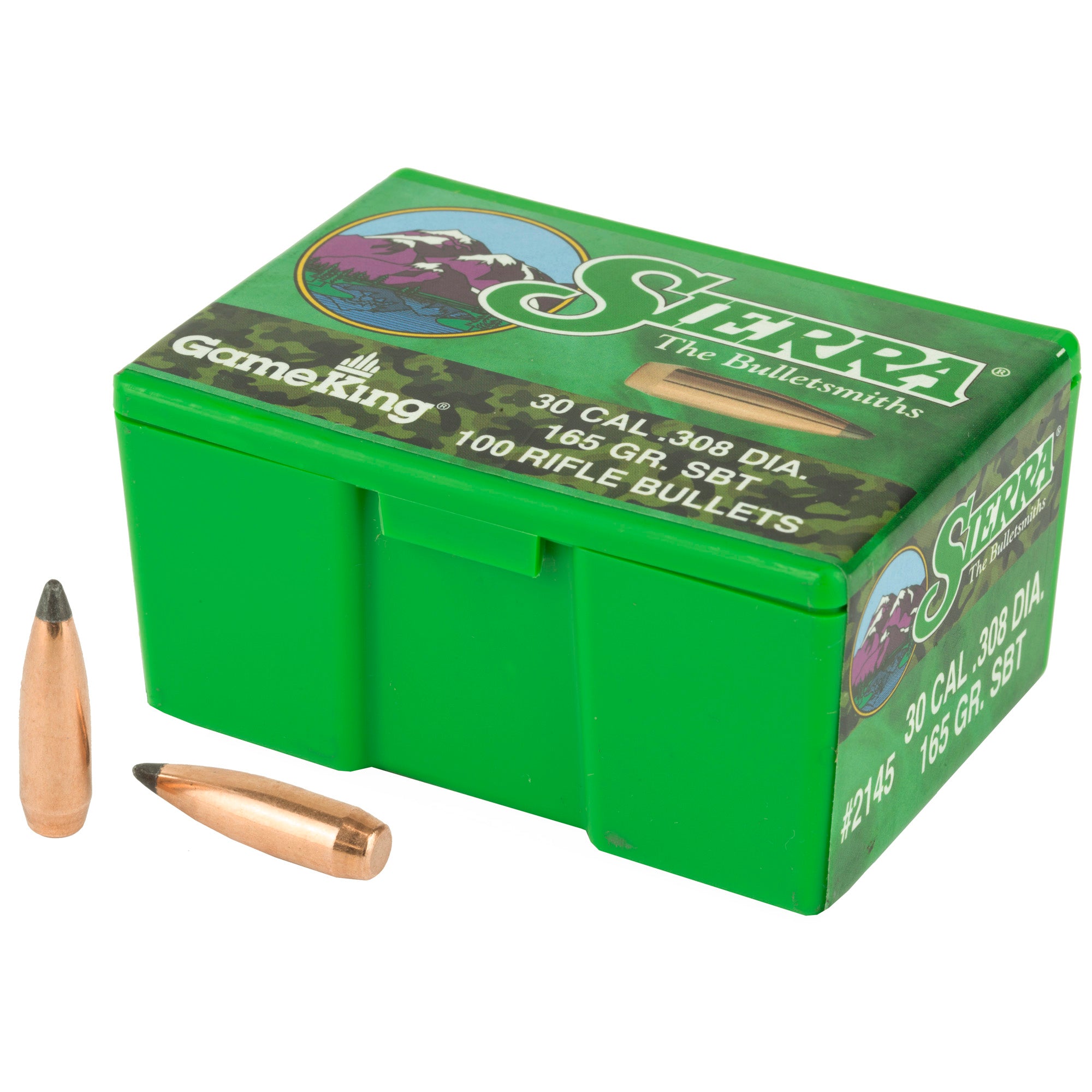 Sierra Bullets GameKing .308 Caliber, 165 Grain, Spitzer Boat Tail Bullet - 100 Rounds