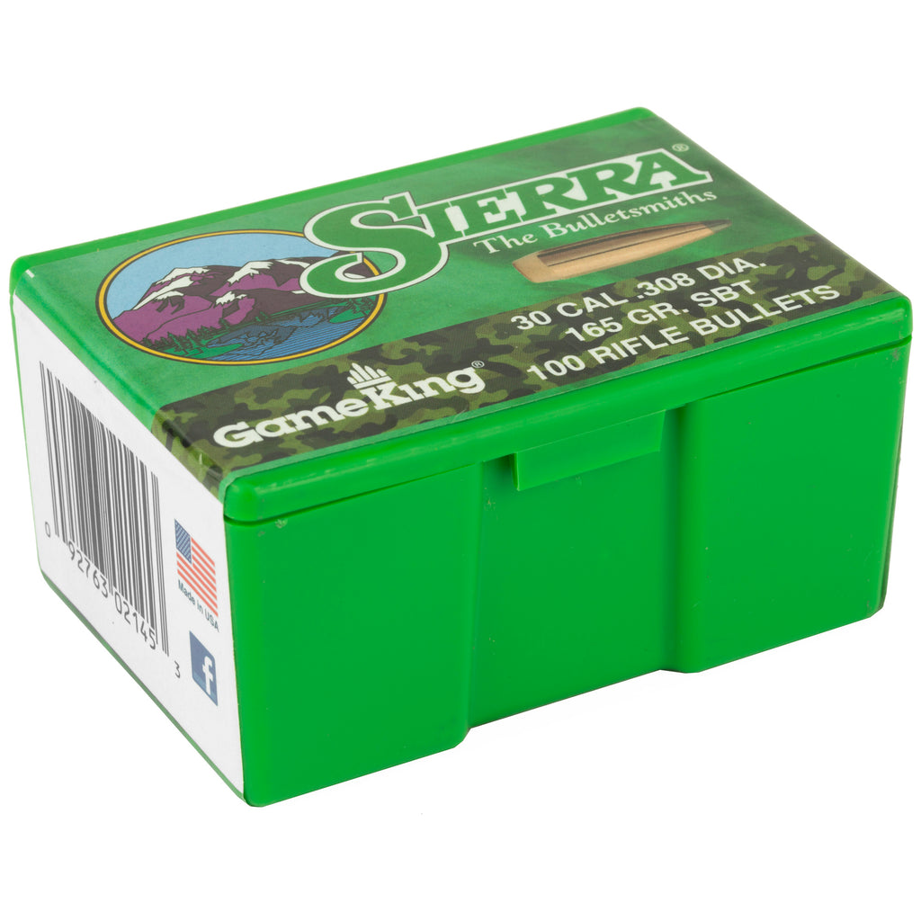 Sierra Bullets GameKing .308 Caliber, 165 Grain, Spitzer Boat Tail Bullet - 100 Rounds