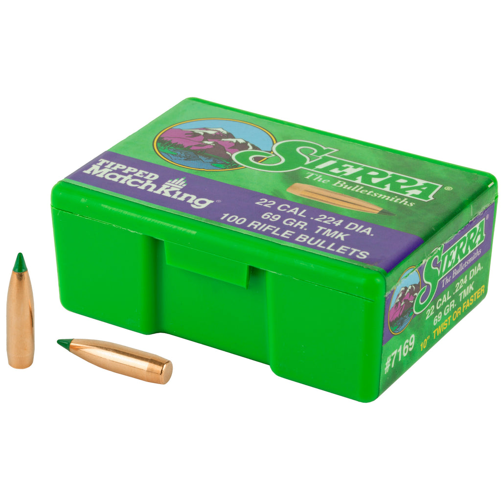 Sierra Bullets Tipped MatchKing .224 Caliber, 69 Grain - 100 Pack