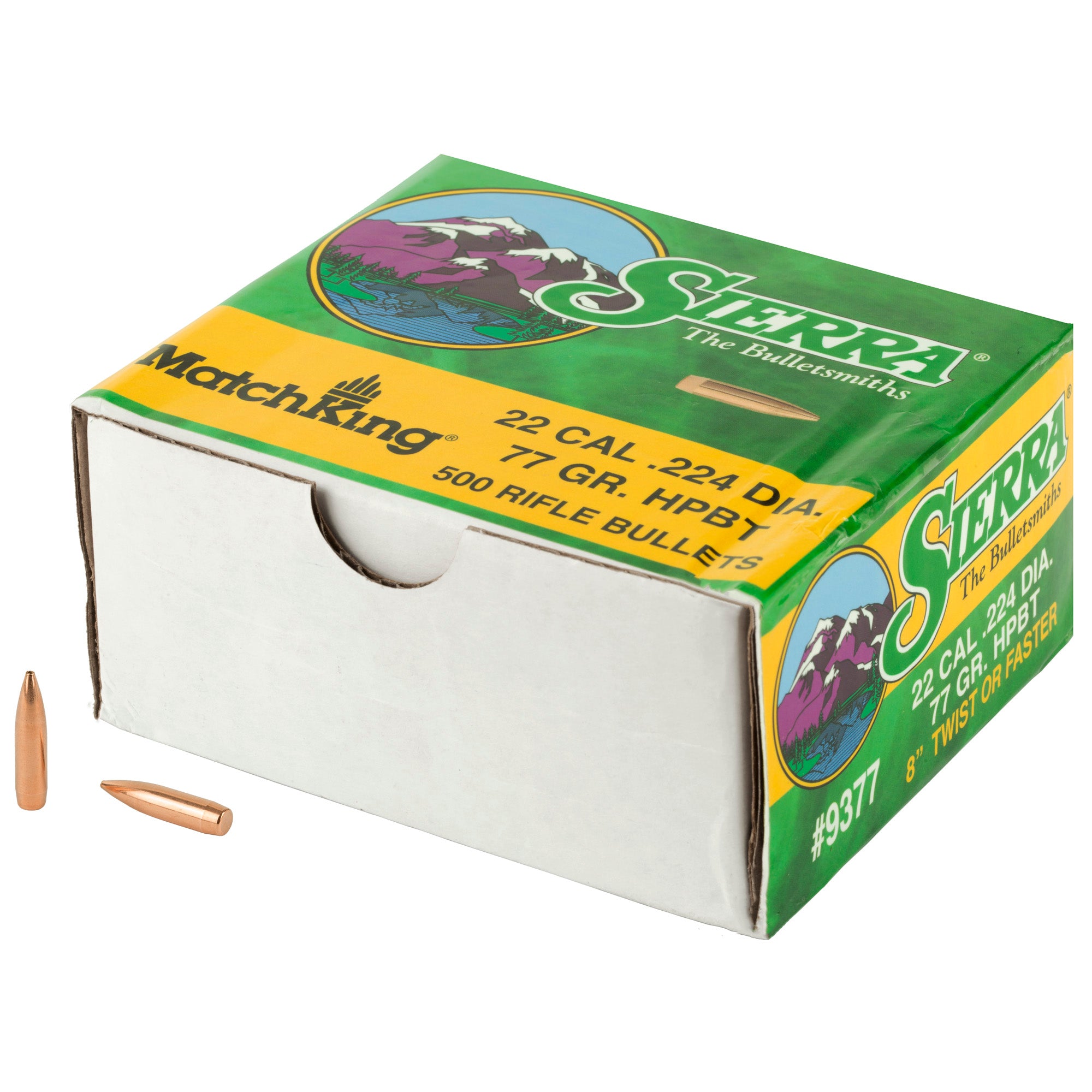 Sierra Bullets MatchKing .224 77-Grain Boat Tail Hollow Point Ammunition (500 Rounds)
