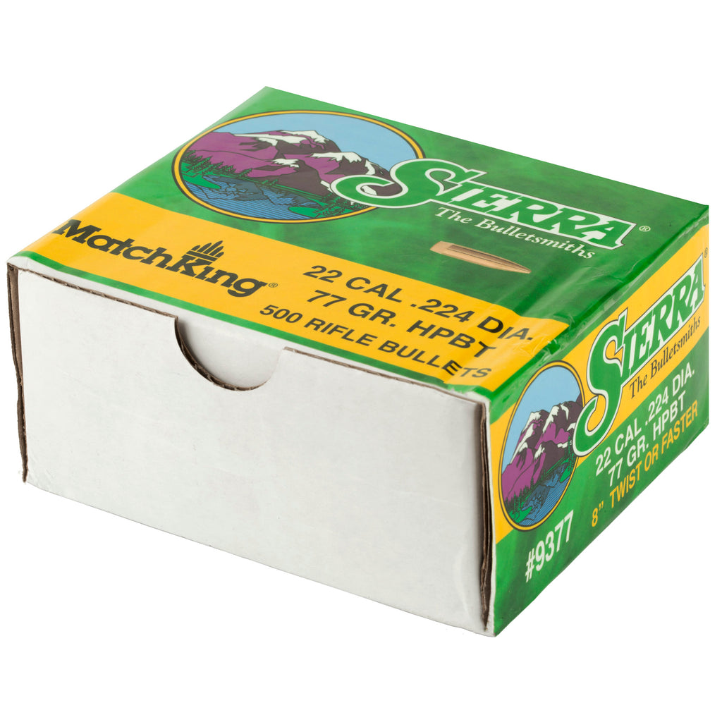 Sierra Bullets MatchKing .224 77-Grain Boat Tail Hollow Point Ammunition (500 Rounds)