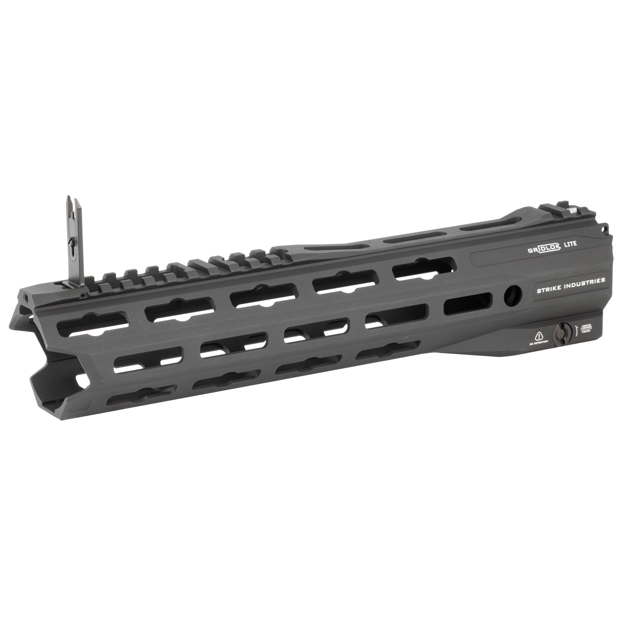 Strike Industries Gridlok Lite 11 Inch Handguard with Picatinny Rail and Flip-Up Sights