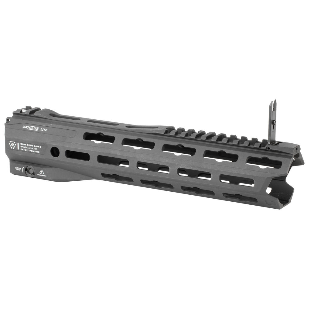 Strike Industries Gridlok Lite 11 Inch Handguard with Picatinny Rail and Flip-Up Sights