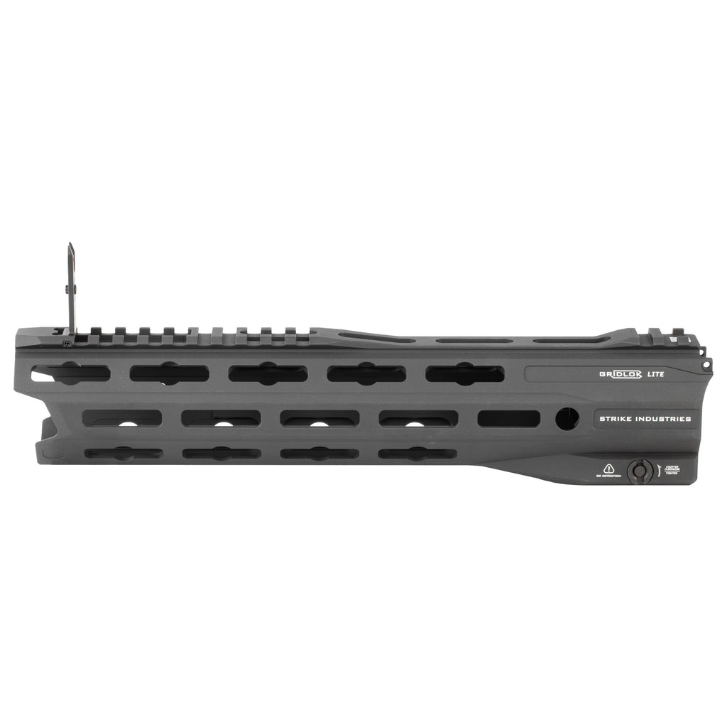 Strike Industries Gridlok Lite 11 Inch Handguard with Picatinny Rail and Flip-Up Sights