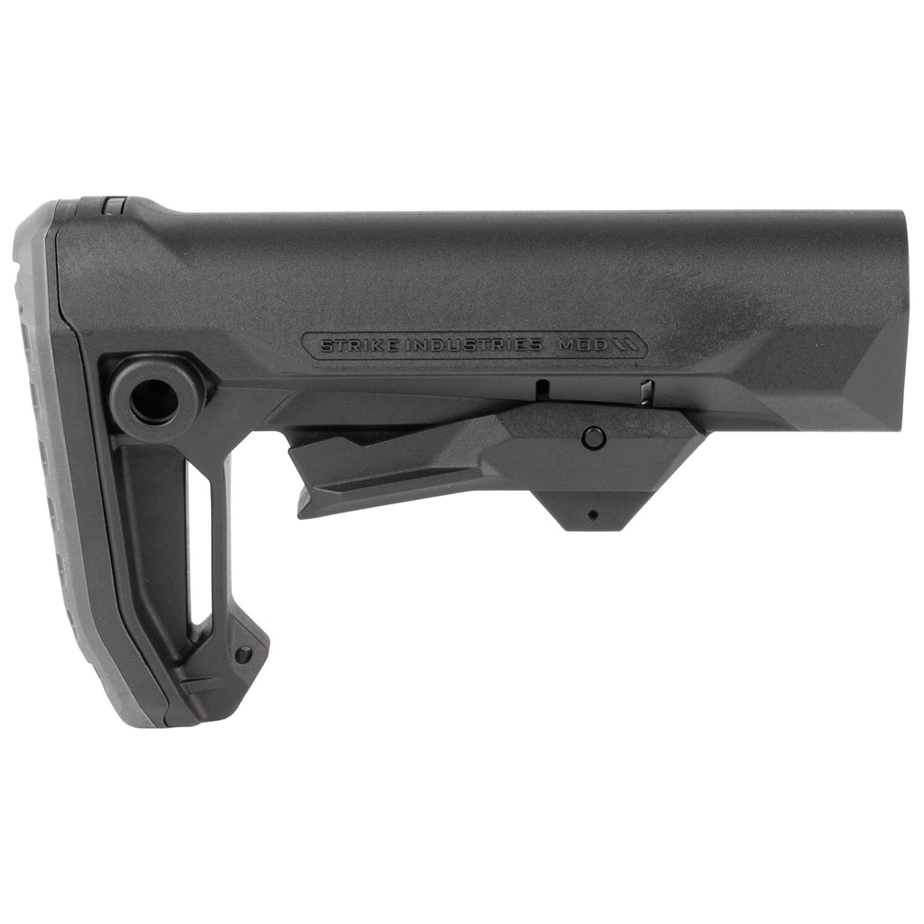 Strike Industries MOD2 Stock Black – Adjustable Rifle Stock with Wider Cheek Rest and Rubber Buttpad