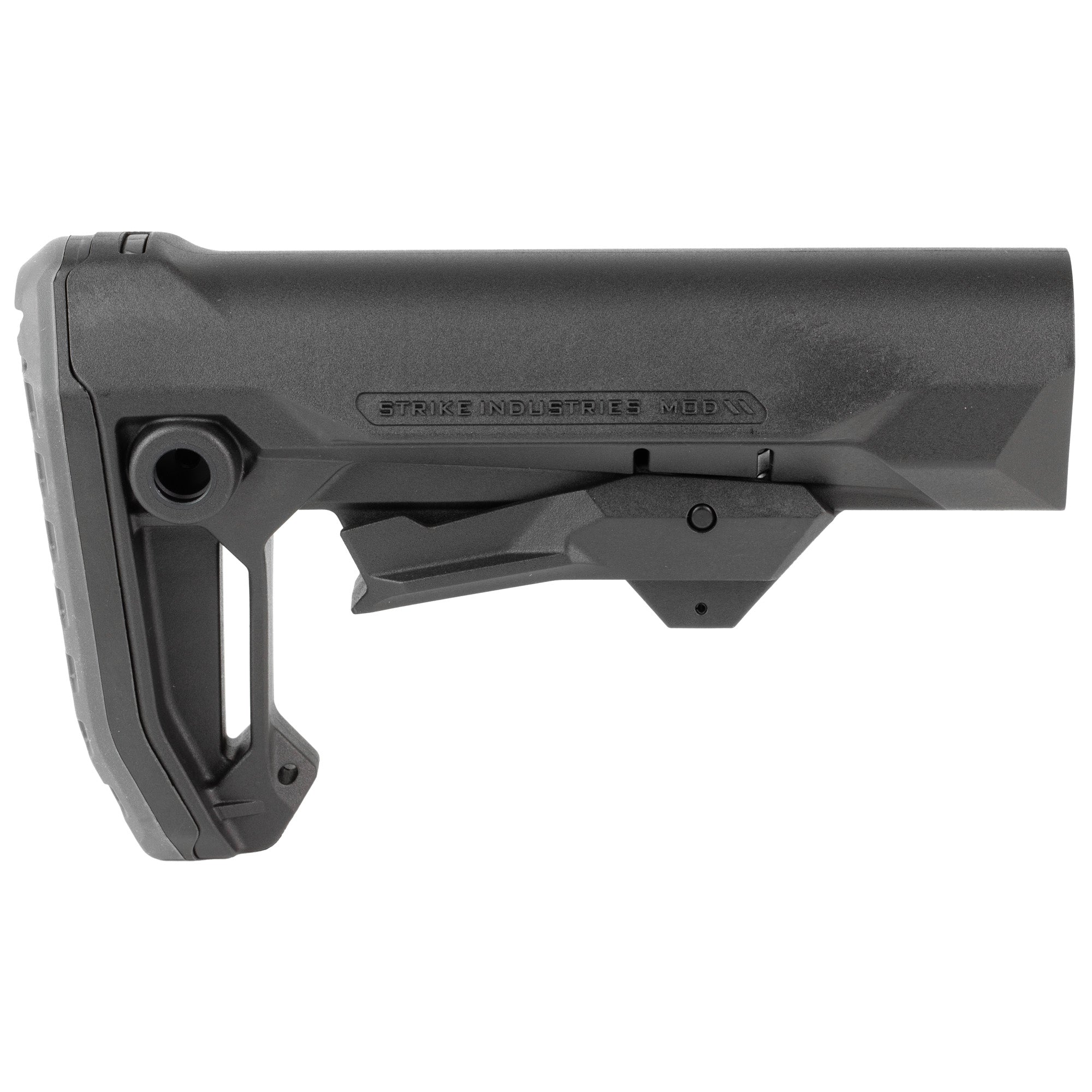 Strike Industries MOD2 Stock Black – Adjustable Rifle Stock with Wider Cheek Rest and Rubber Buttpad