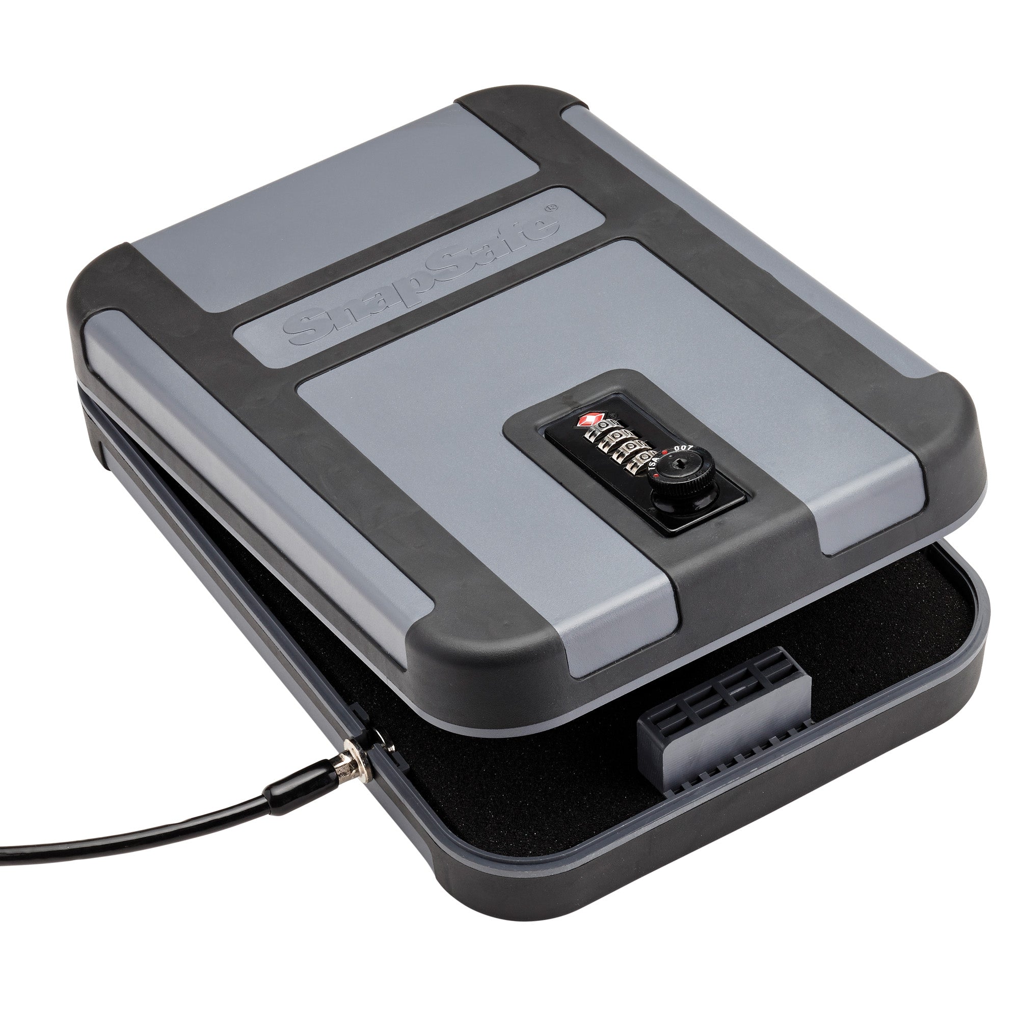 SnapSafe TrekLite XL Lock Box TSA - Heavy-Duty Secure Storage in Black and Gray