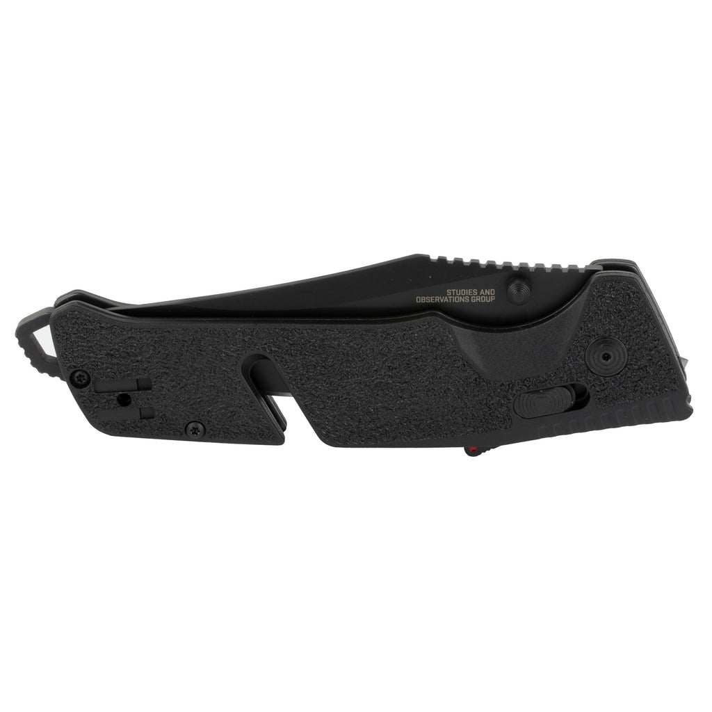 SOG Knives & Tools Trident AT Blackout Folding Knife – 3.75-Inch D2 Steel Blade with Assisted Opening and Safety Features
