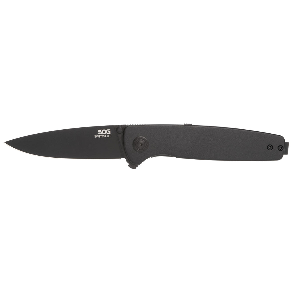 SOG Twitch III 3.1-Inch Assisted Folding Knife with 154CM Steel Blade, Black
