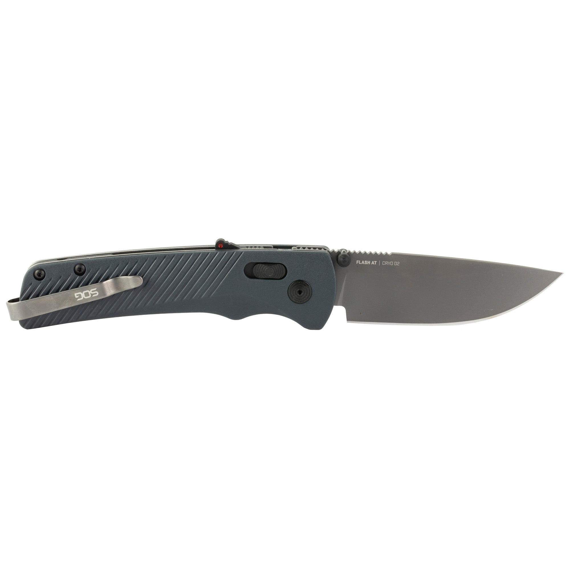 SOG Flash AT Folding Knife with D2 Steel Blade and Ambidextrous Lock - Urban Grey, 3.45"
