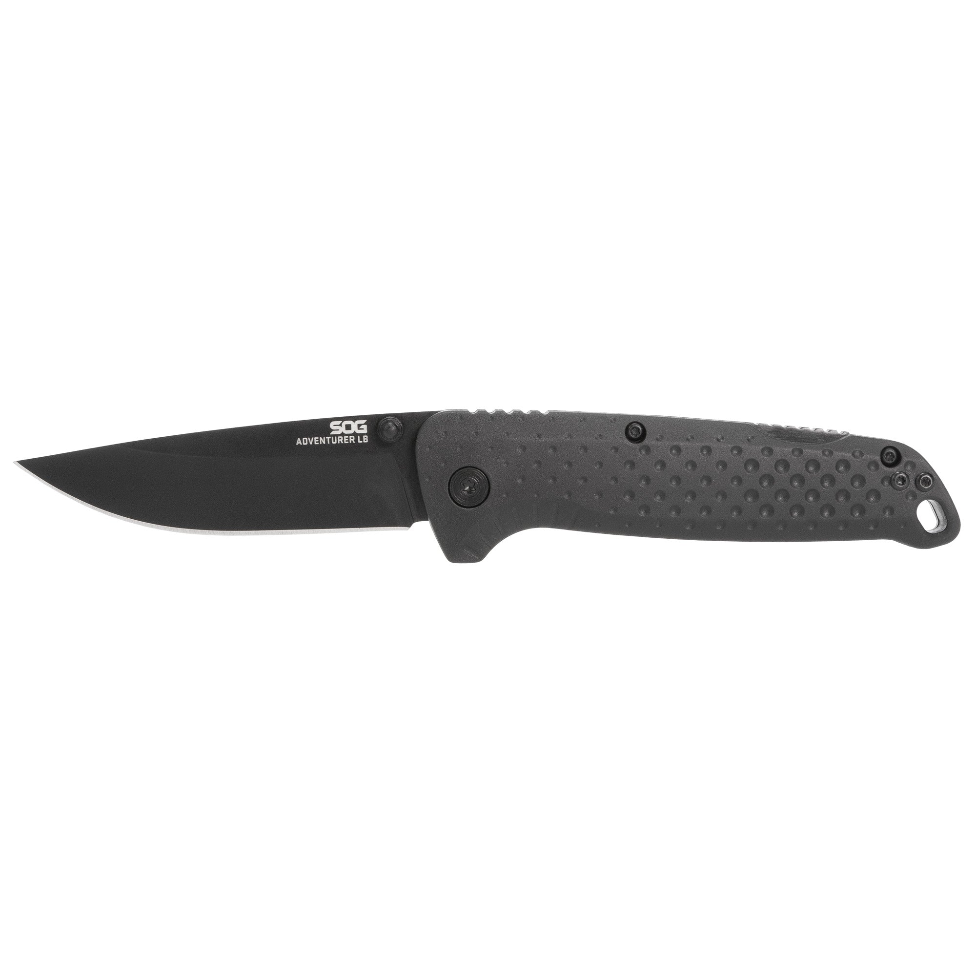 SOG Knives & Tools Adventurer LB 3 Black Folding Knife with Titanium-Nickel Coated Blade