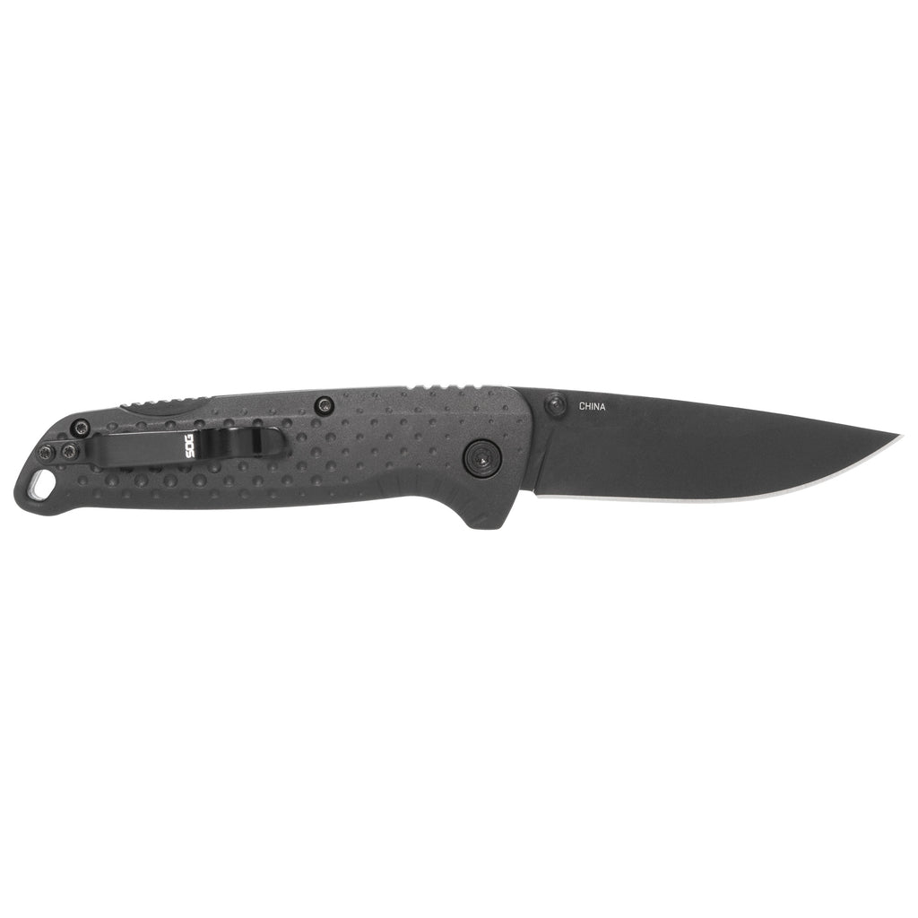 SOG Knives & Tools Adventurer LB 3 Black Folding Knife with Titanium-Nickel Coated Blade