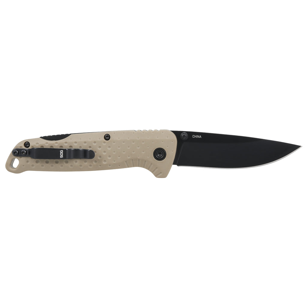 SOG Knives & Tools Adventurer LB 3.5-inch Folding Knife with Lock Back, Flat Dark Earth Handle