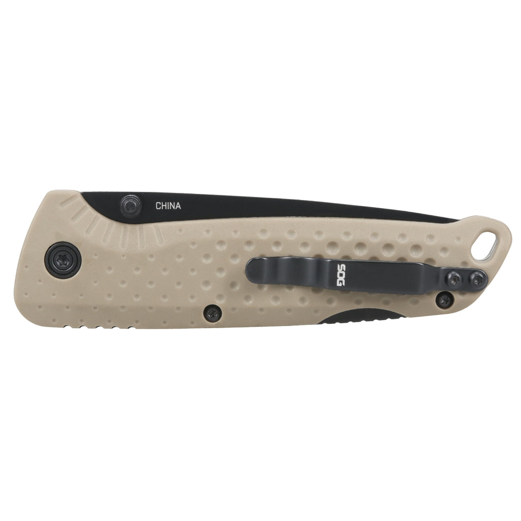 SOG Knives & Tools Adventurer LB 3.5-inch Folding Knife with Lock Back, Flat Dark Earth Handle
