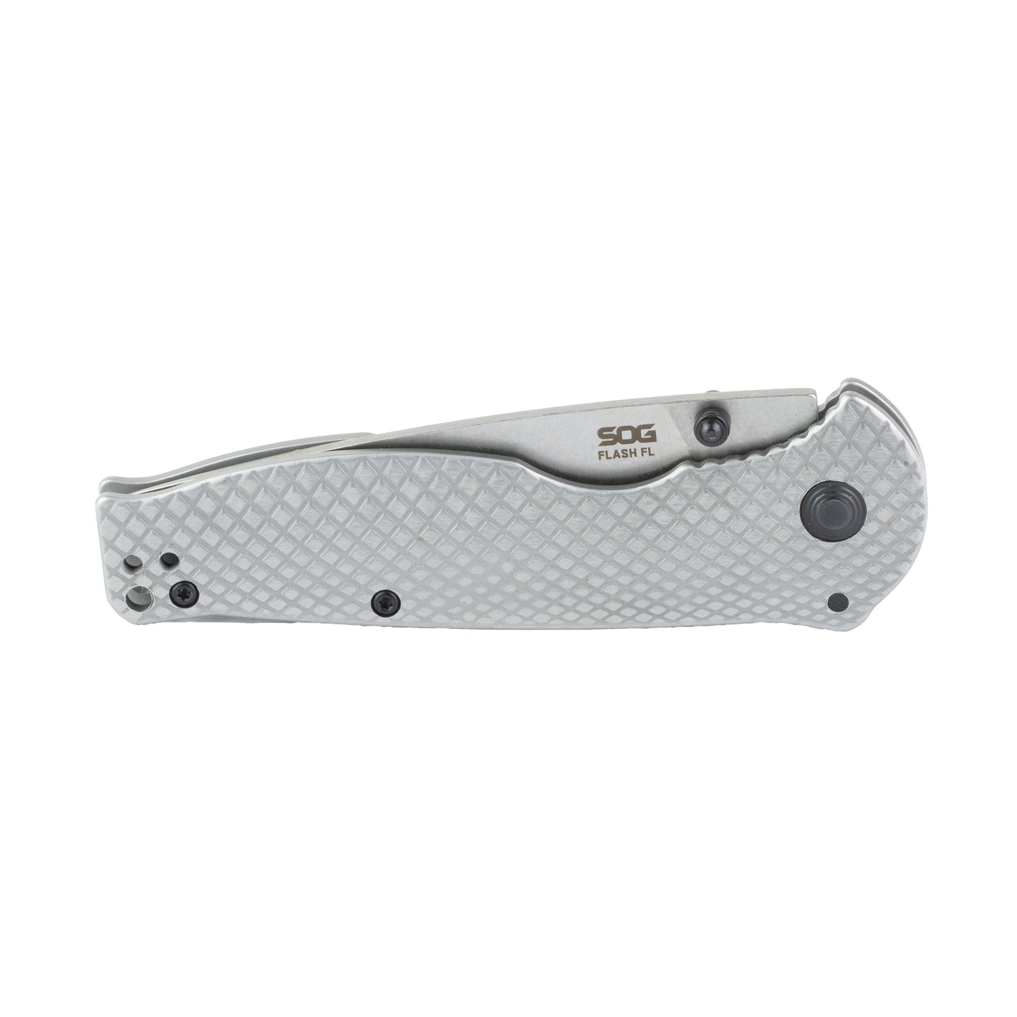 SOG Knives & Tools Flash II Folding Knife – 3.4-inch Blade, Silver, 8Cr13MoV Steel
