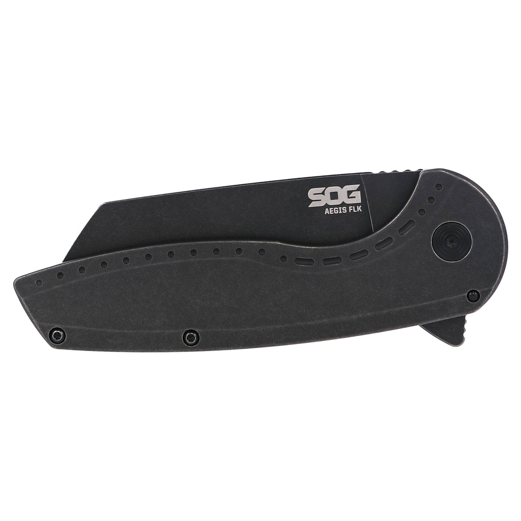 SOG Knives & Tools Aegis FLK 2.0 3.25-Inch Wharncliffe Folding Knife with Black Handle
