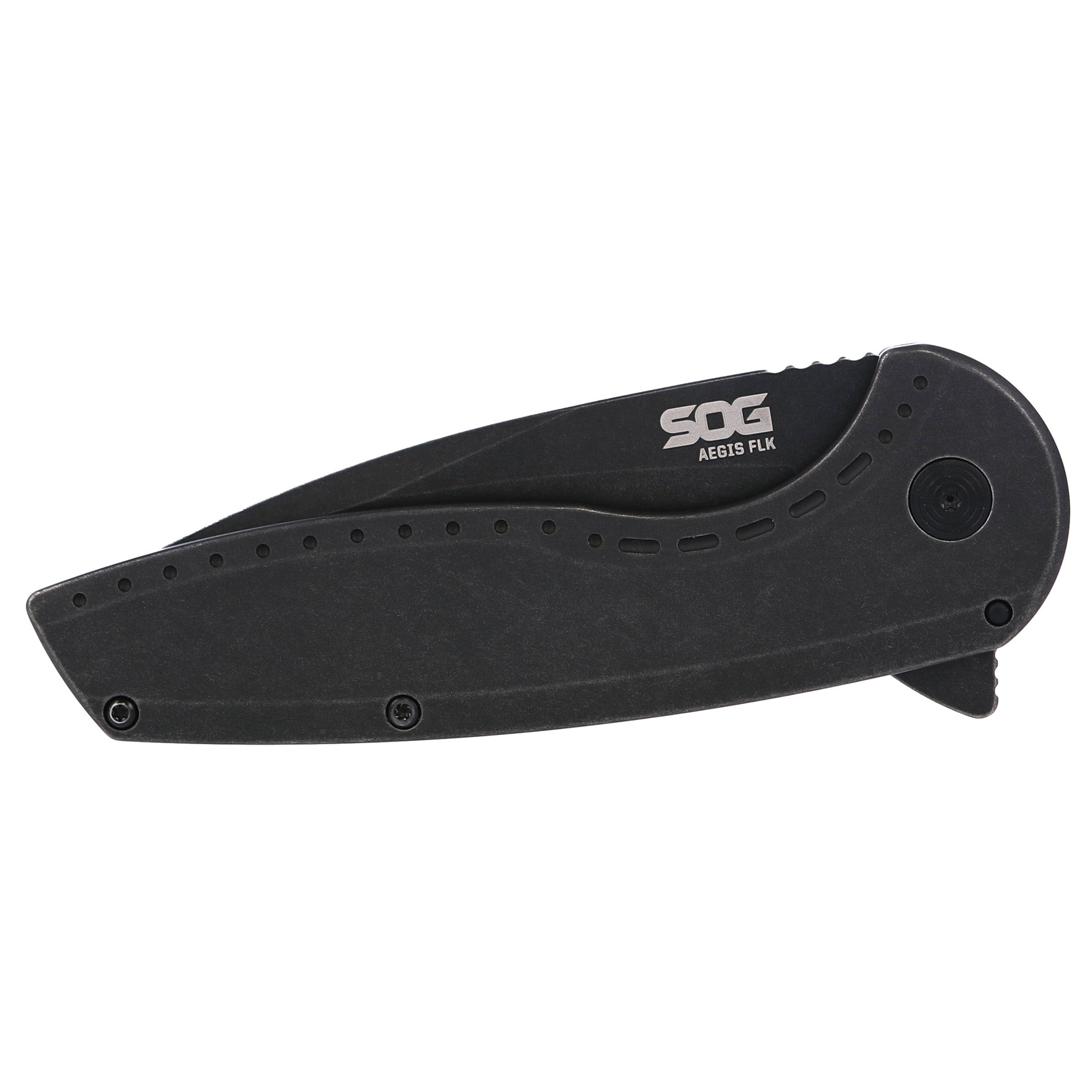 SOG Aegis FLK 2.0 Folding Knife with 3.25-inch Drop Point Blade, Black Handle