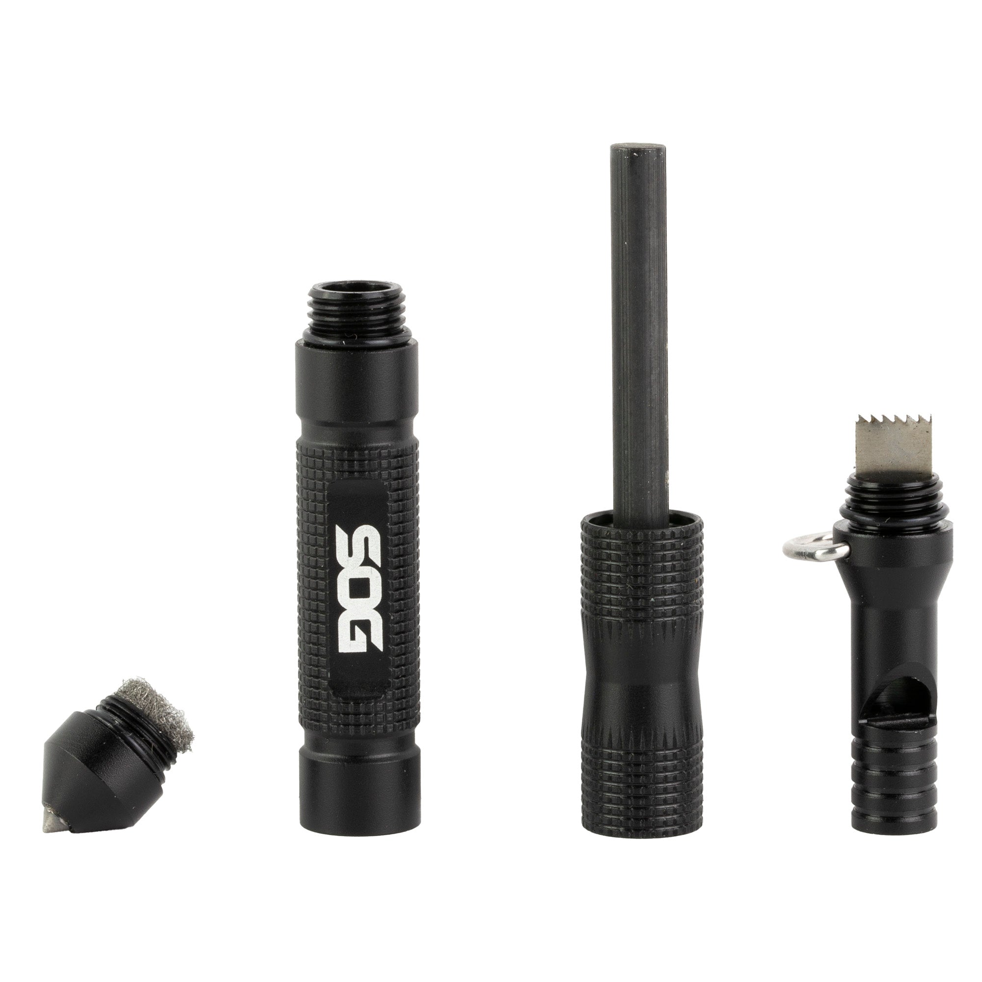 SOG Flint Fire Starter and Survival Tool - Compact Black Emergency Kit