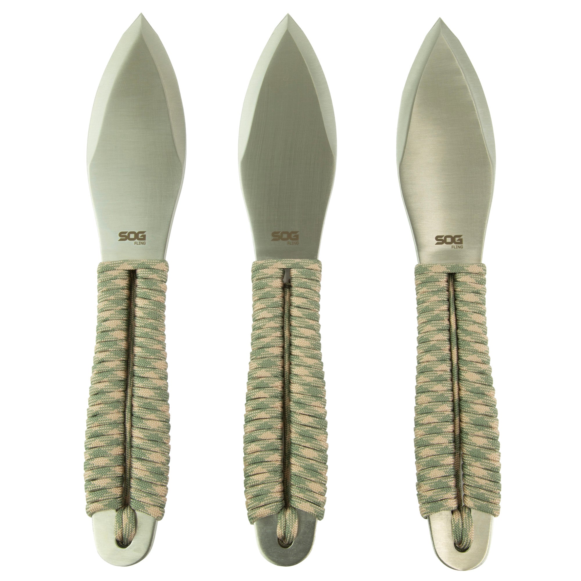 SOG Fling Throwing Knives Set with Paracord Handles and Carry Sheath