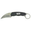 SOG Gambit Fixed Blade Knife with Sheath – Durable 7Cr17MoV Steel, 2.58-Inch Hooked Blade, Black Handle