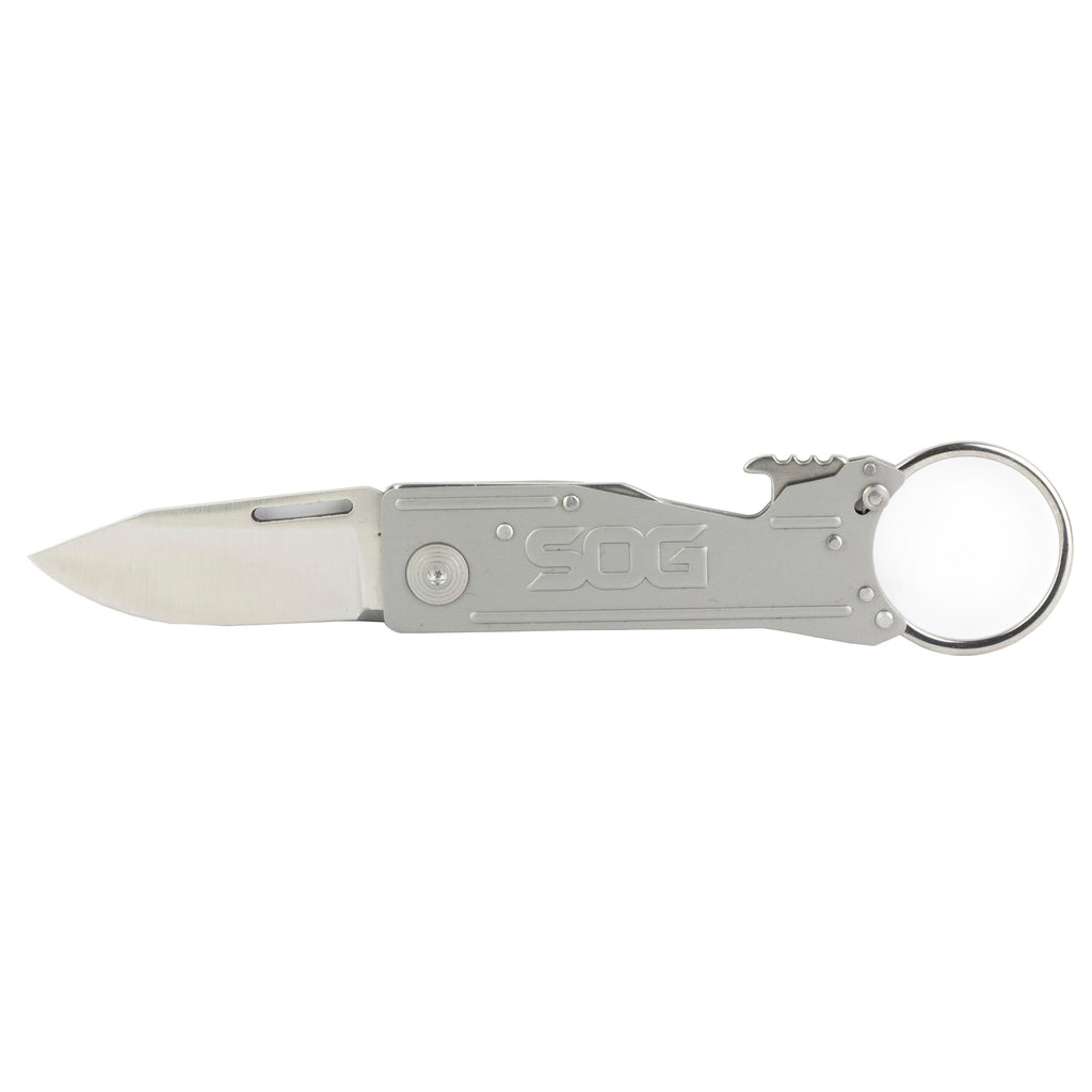 SOG KeyTron Folding Knife with Keyring and Bottle Opener - 1.8 Inch Blade