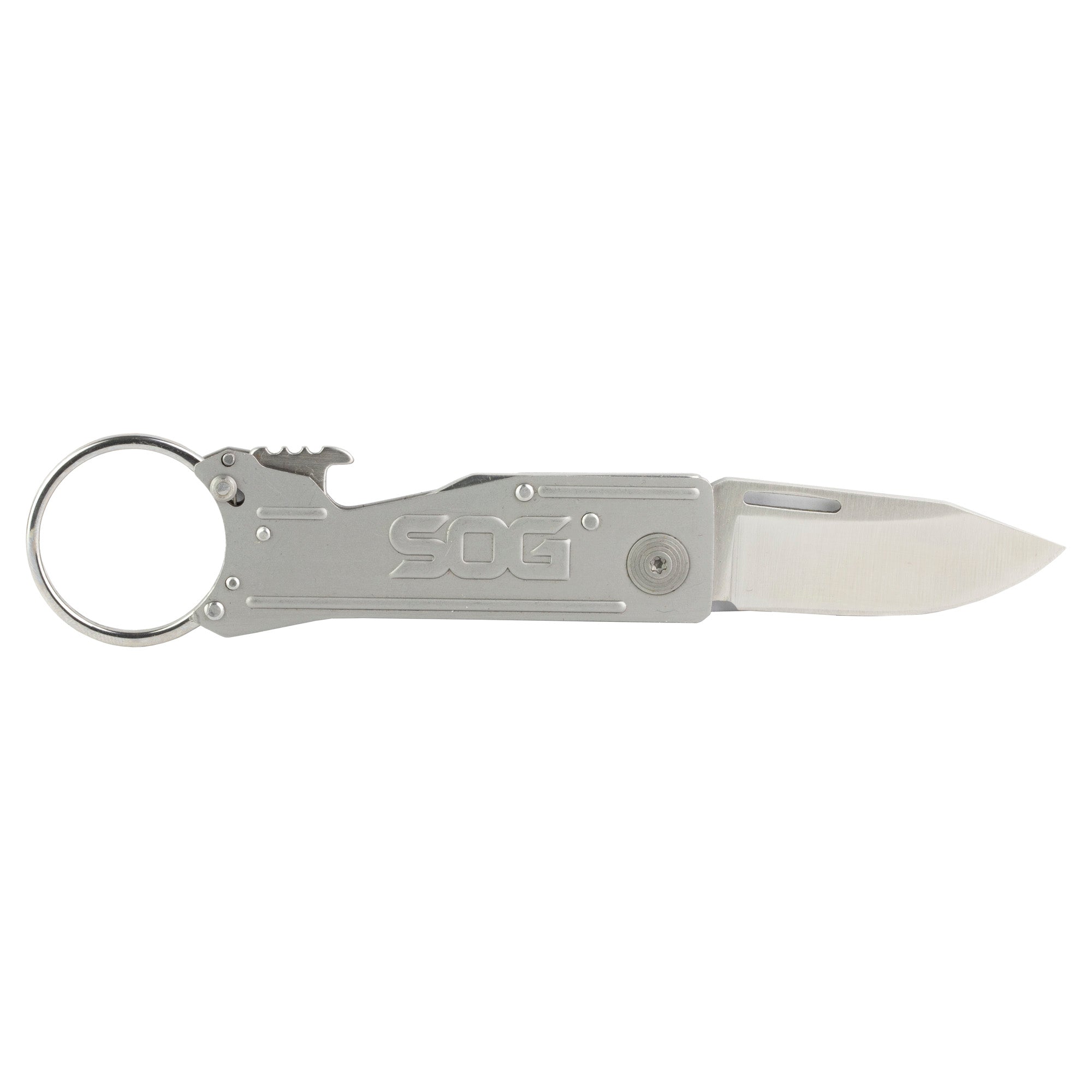 SOG KeyTron Folding Knife with Keyring and Bottle Opener - 1.8 Inch Blade