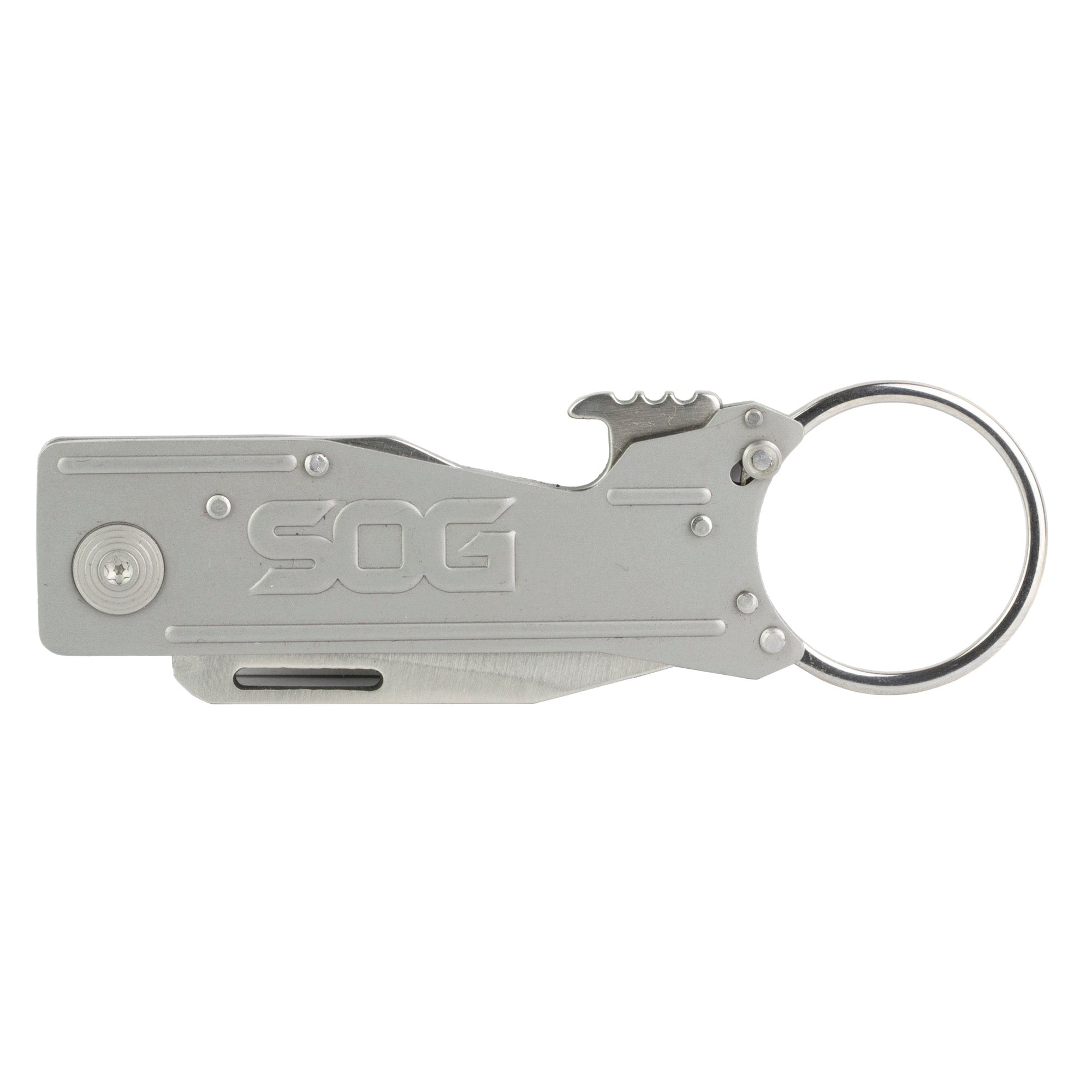 SOG KeyTron Folding Knife with Keyring and Bottle Opener - 1.8 Inch Blade