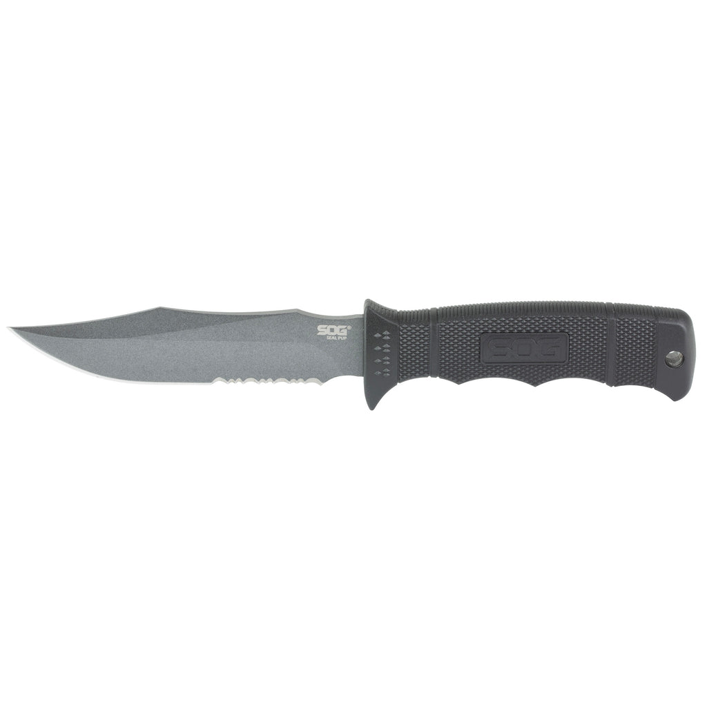 SOG Knives & Tools Seal Pup Fixed Blade Knife with Nylon Sheath, 4.75 inches, Black