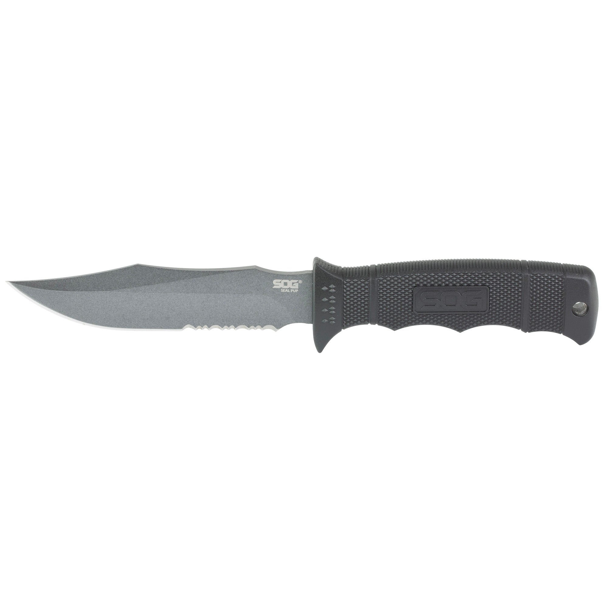 SOG Knives & Tools Seal Pup Fixed Blade Knife with Nylon Sheath, 4.75 inches, Black