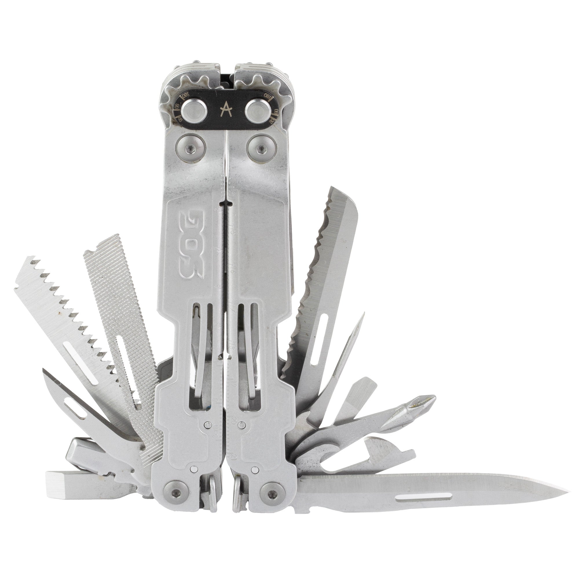 SOG PowerAccess Deluxe Multi-Tool with 21 Tools and Hex Bit Kit in Silver