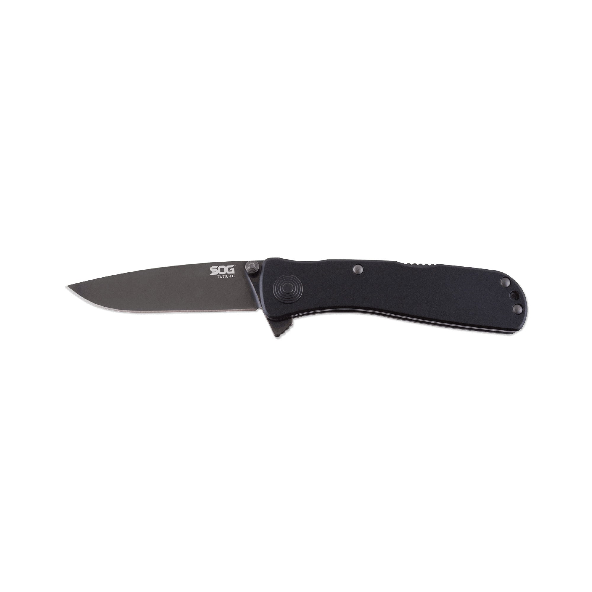 SOG Knives & Tools Twitch II Black Folding Knife with AUS-8 Steel Blade and Assisted Opening