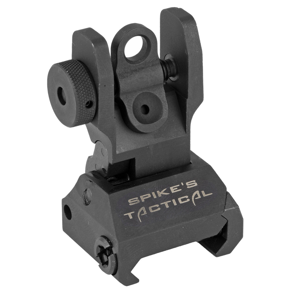 Spike's Tactical SAS85R1 Rear Folding Sight – Black Low Profile Military-Style Rifle Sight