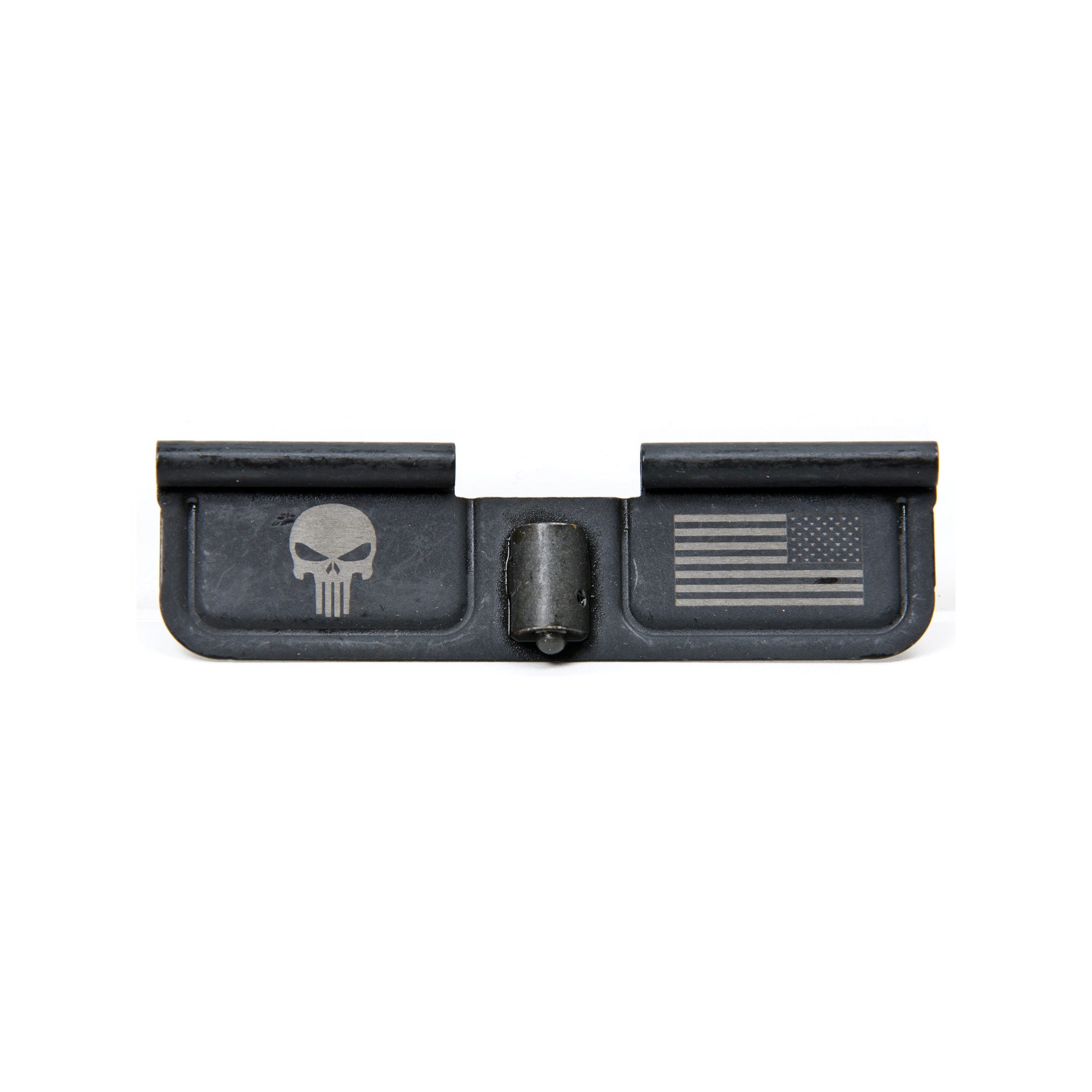 Spike's Tactical Ejection Port Cover Punisher – Black Dust Cover with Custom Engraving