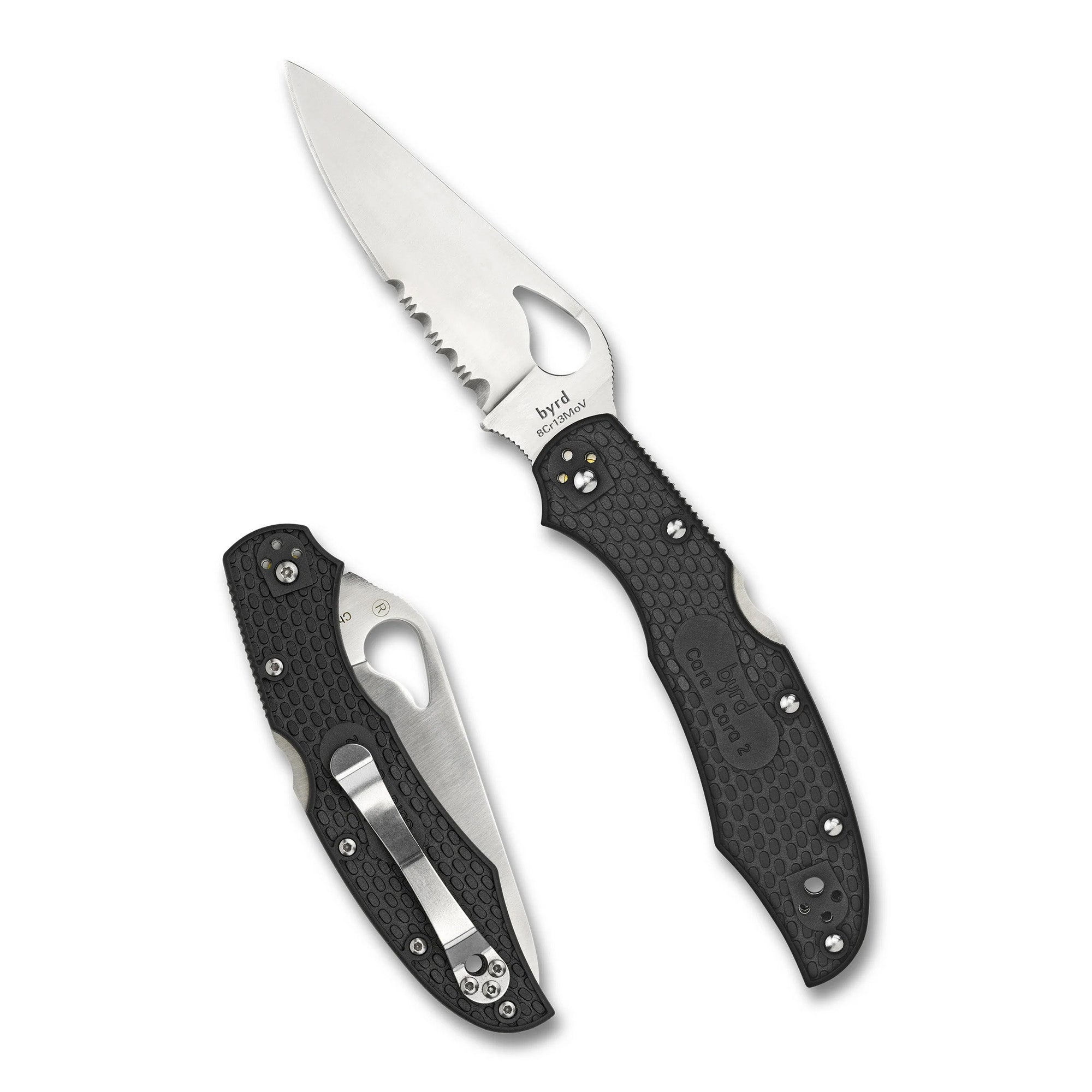 Spyderco Byrd Cara Cara Folding Knife 3.75 inch Blade in Black and Silver