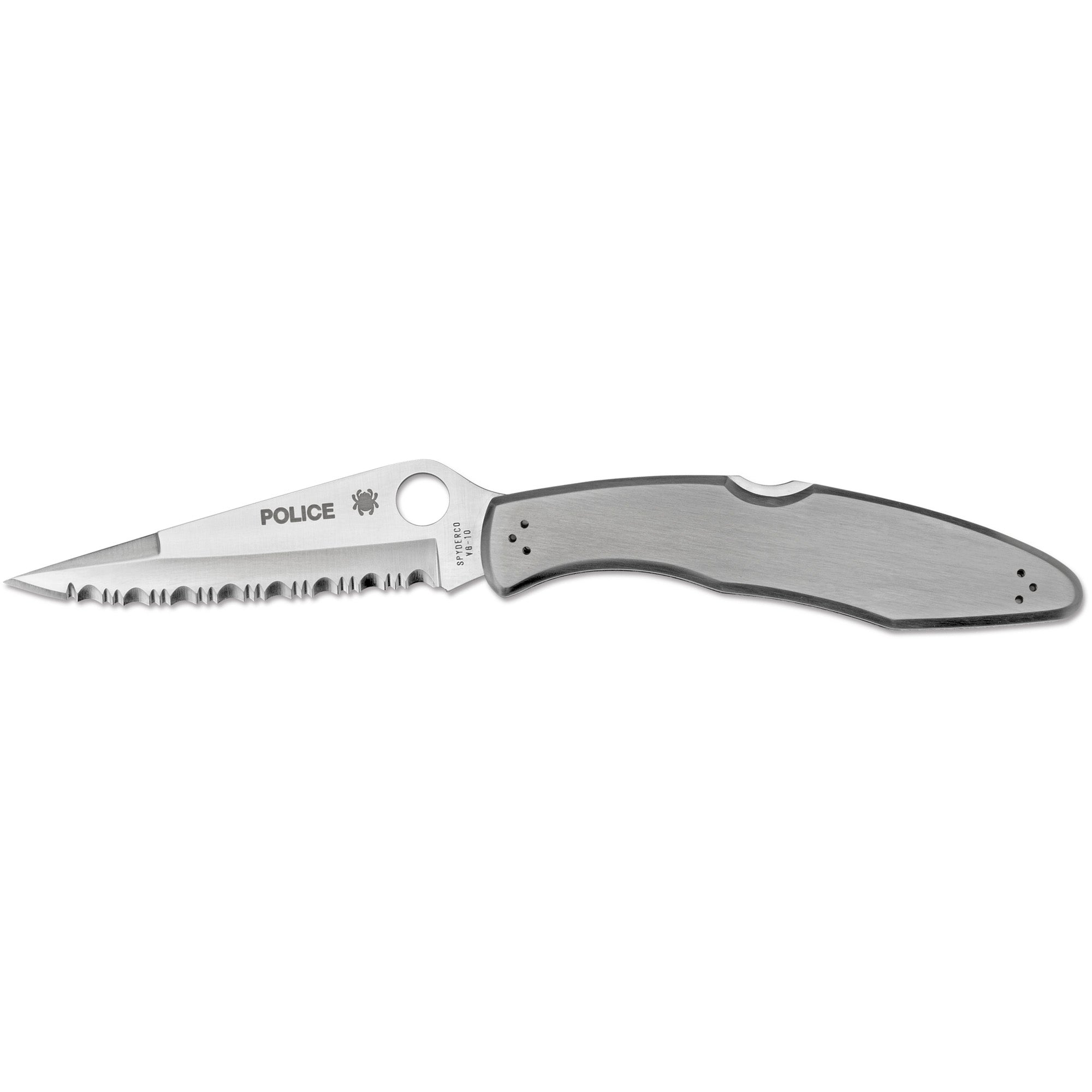 Spyderco Police Stainless Folding Knife with VG-10 Blade - Spyderco SPYC07S