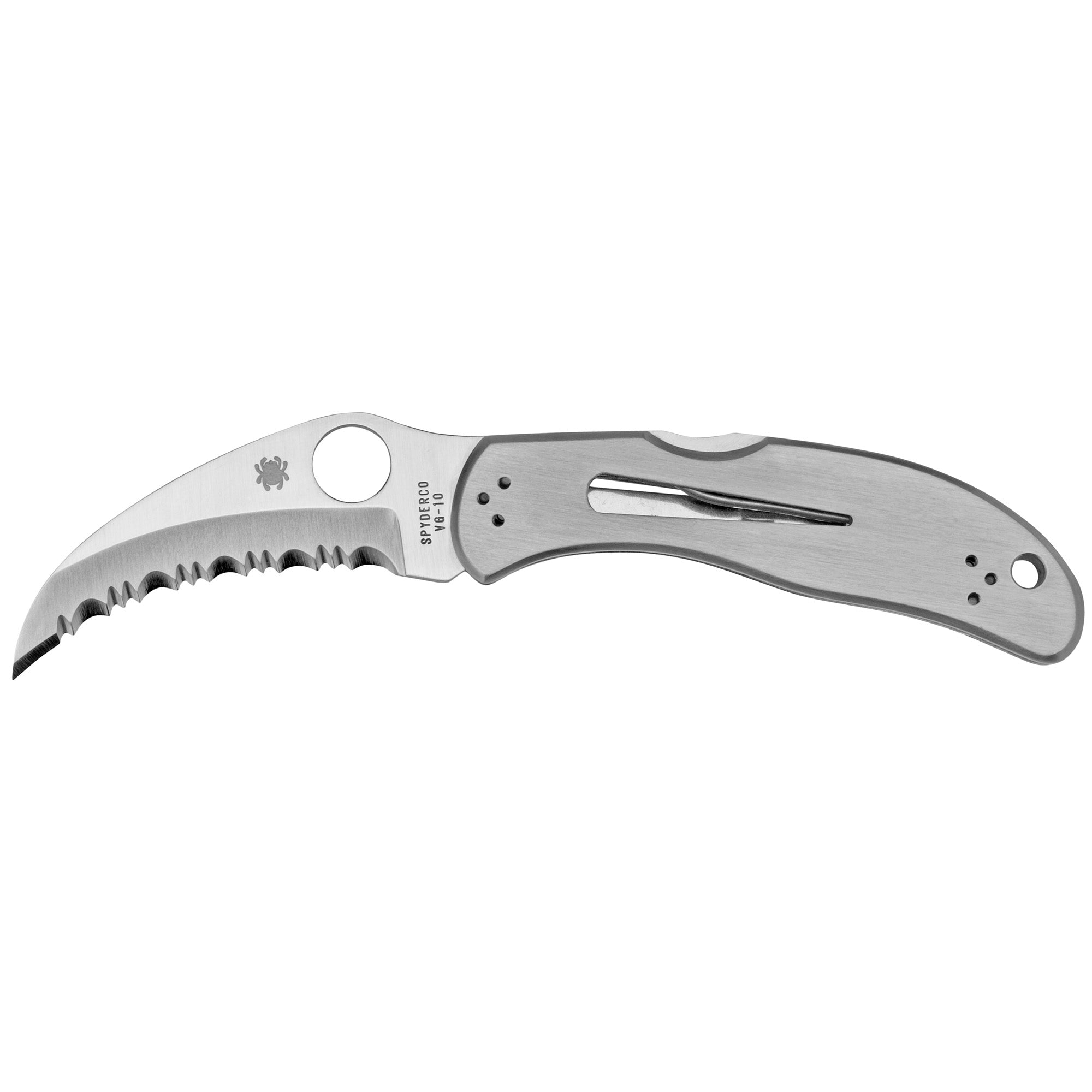 Spyderco Harpy Folding Knife with VG-10 Steel - Silver Finish