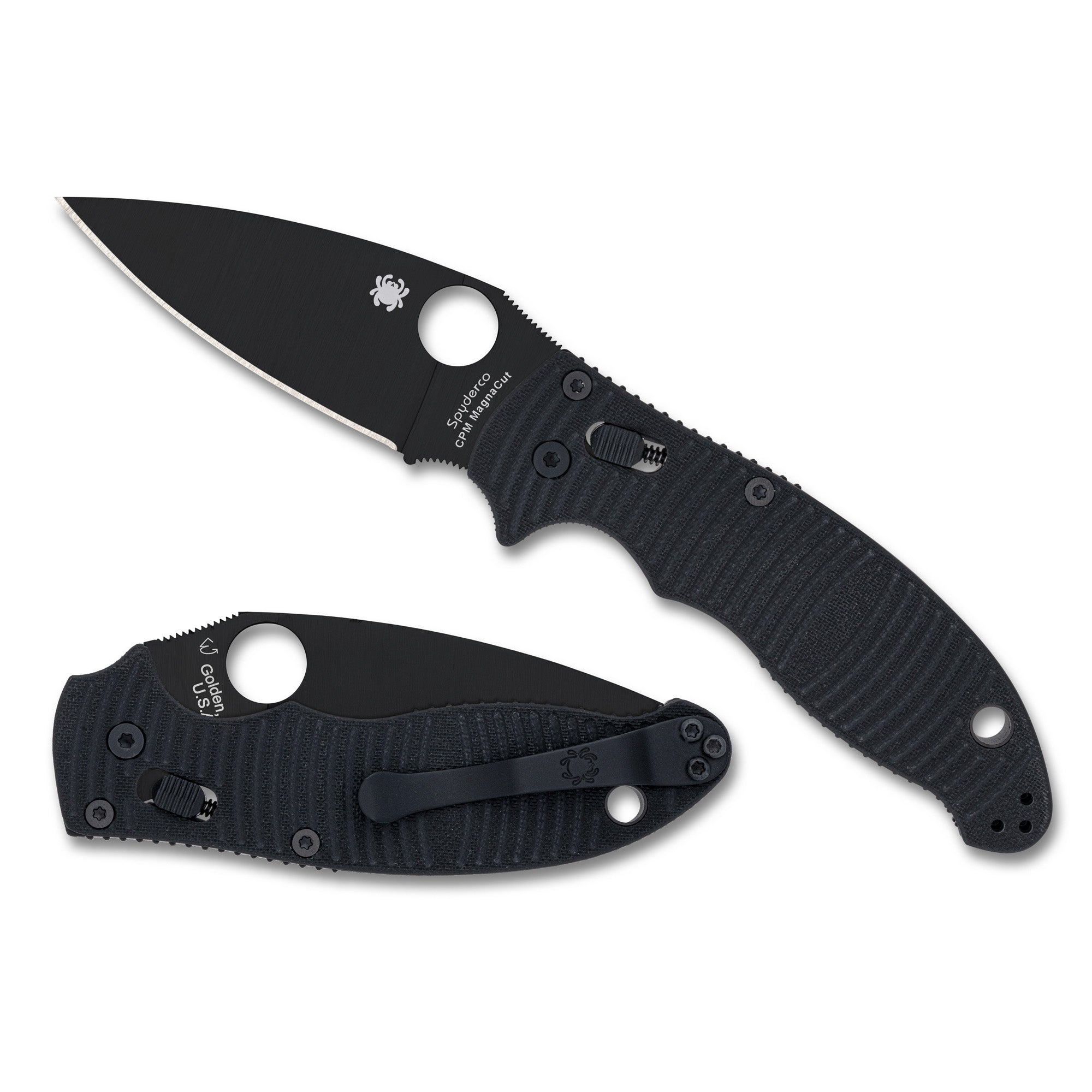 Spyderco Manix 2 Salt Series Folding Knife with CPM MagnaCut Blade, Black G-10 Handle