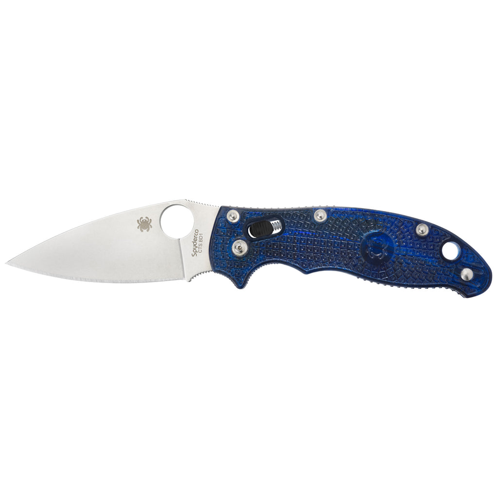 Spyderco Manix 2 Blue Folding Knife with CTS BD1N Steel - 3.375 Inch Plain Edge