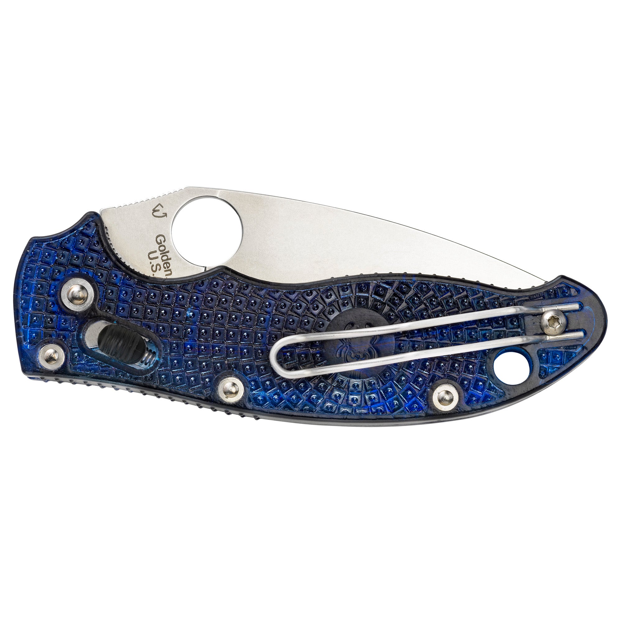 Spyderco Manix 2 Blue Folding Knife with CTS BD1N Steel - 3.375 Inch Plain Edge