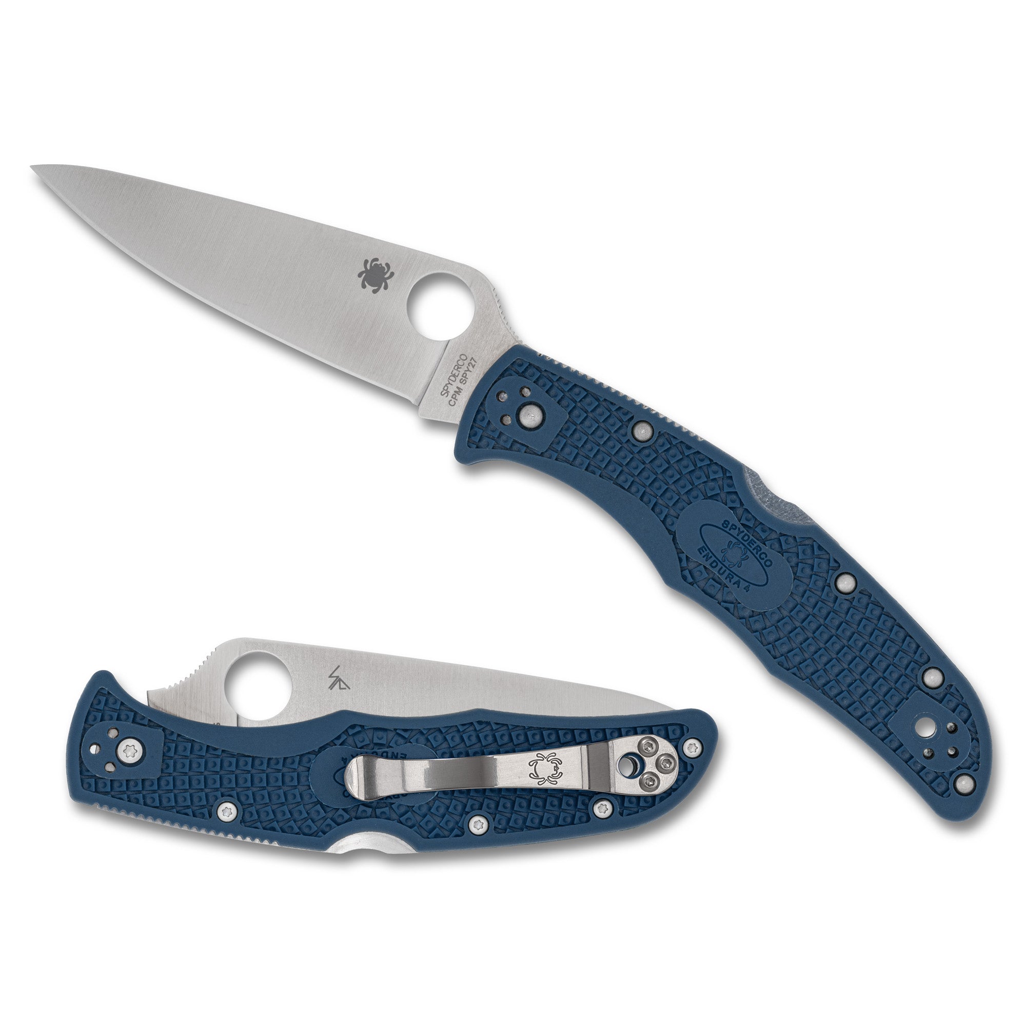 Spyderco Endura 4 Lightweight CPM SPY27 Folding Knife with Blue Handle