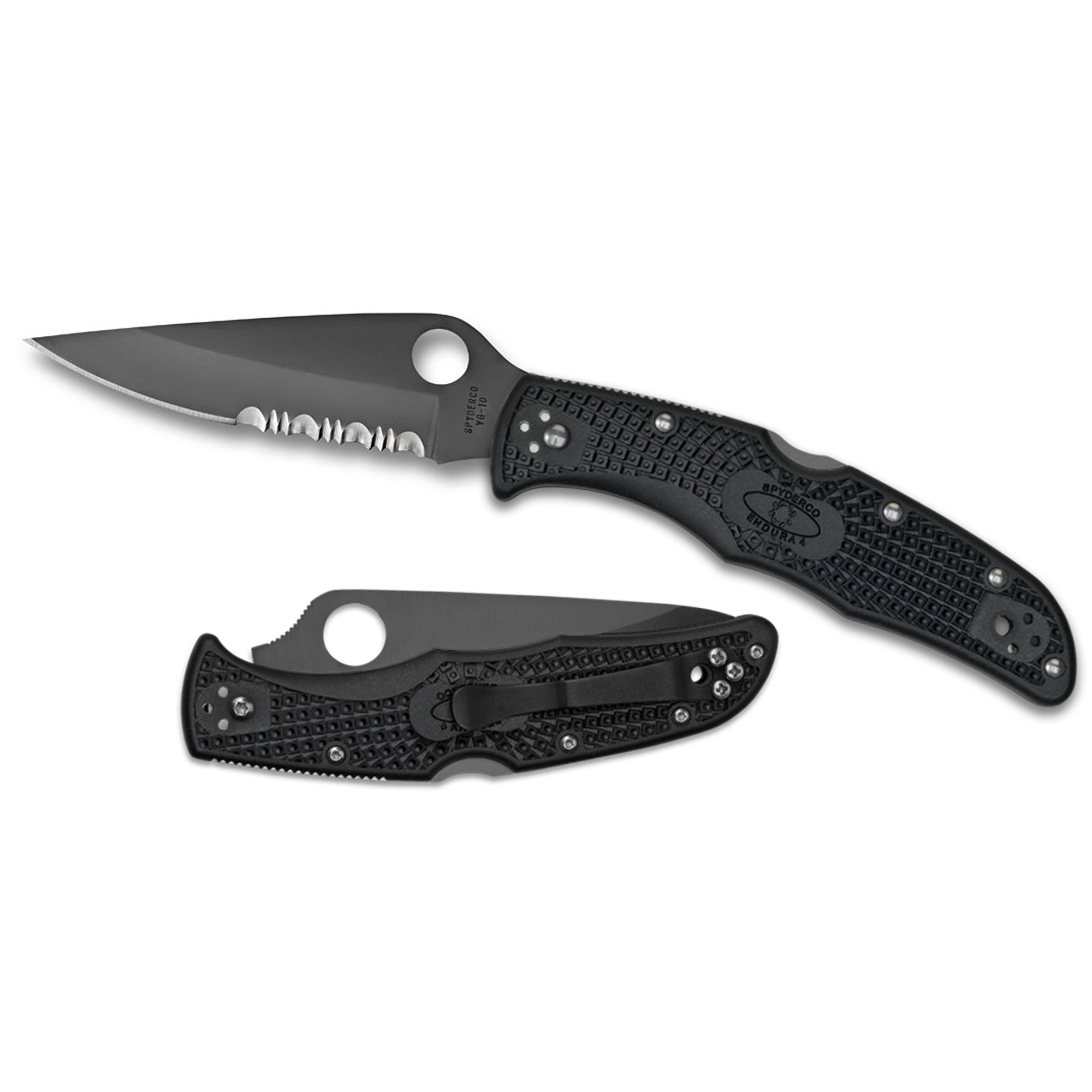 Spyderco Endura 4 Folding Knife with VG-10 Blade, Black Handle