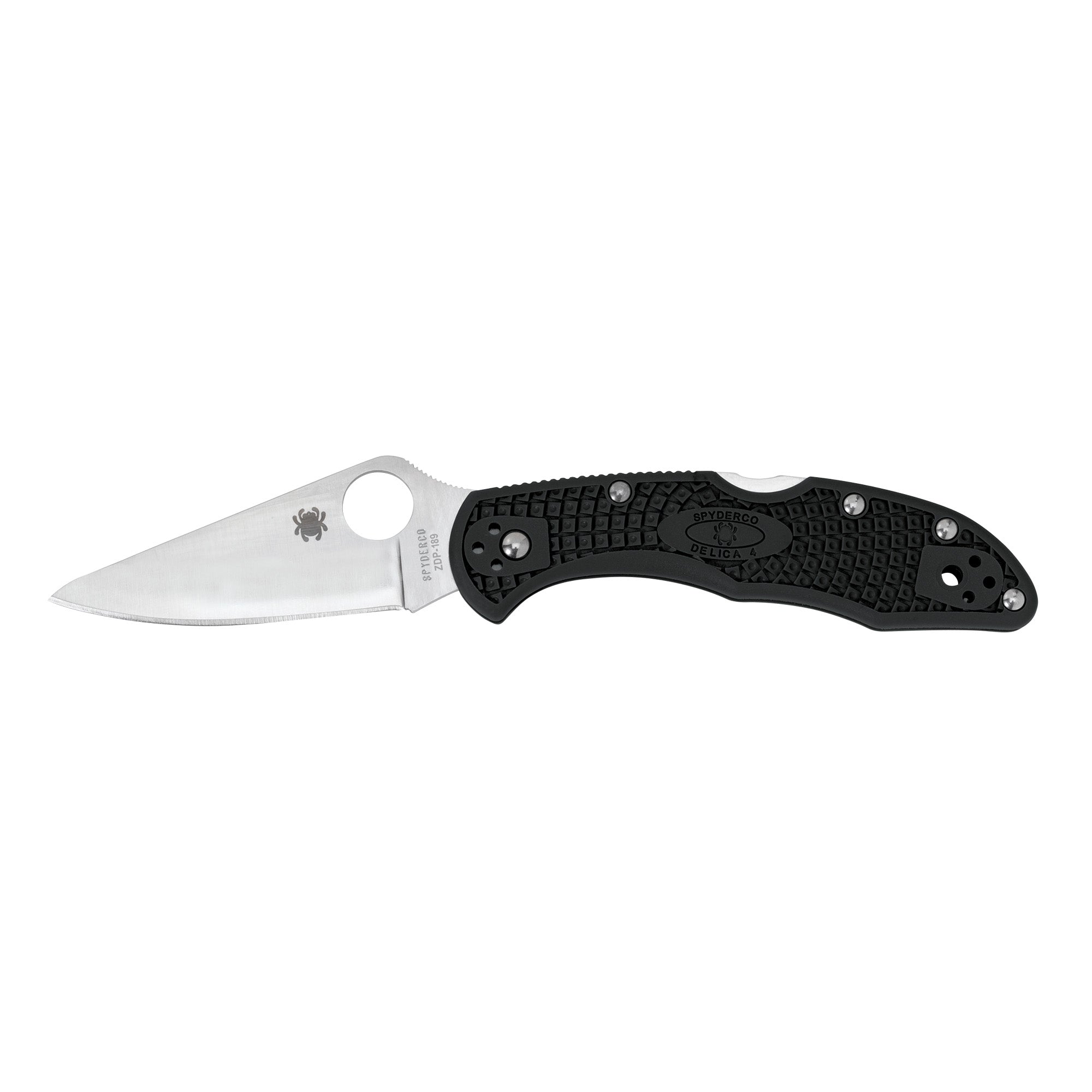 Spyderco Delica 4 Folding Knife with VG-10 Blade and Black Handle - Model C11FPBK