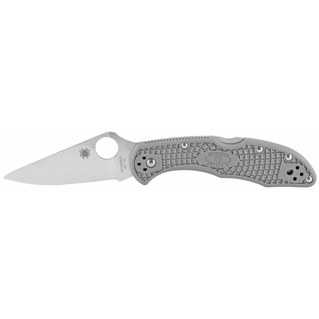 Spyderco Delica 4 Folding Knife with VG-10 Blade and Gray Handle