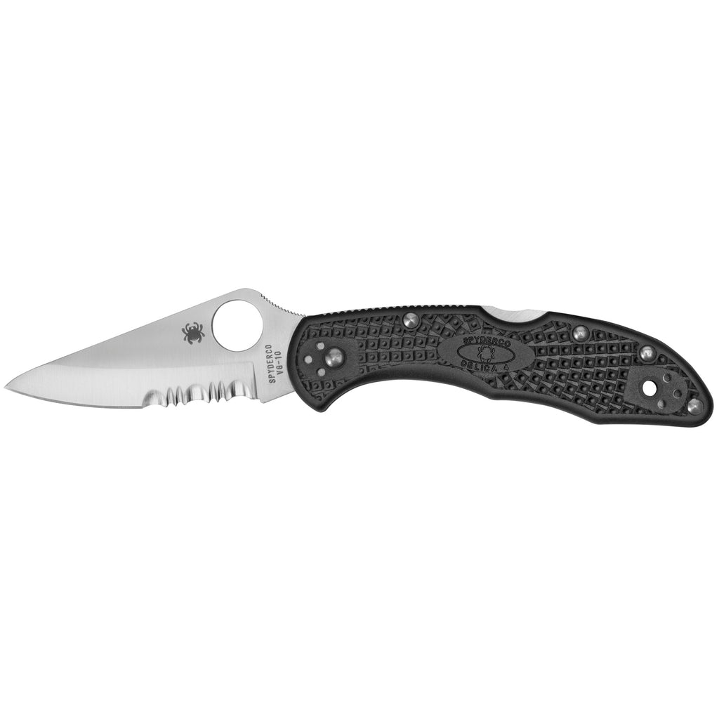 Spyderco Delica 4 Folding Knife with VG-10 Blade and Black Handle, Model C11PSBK