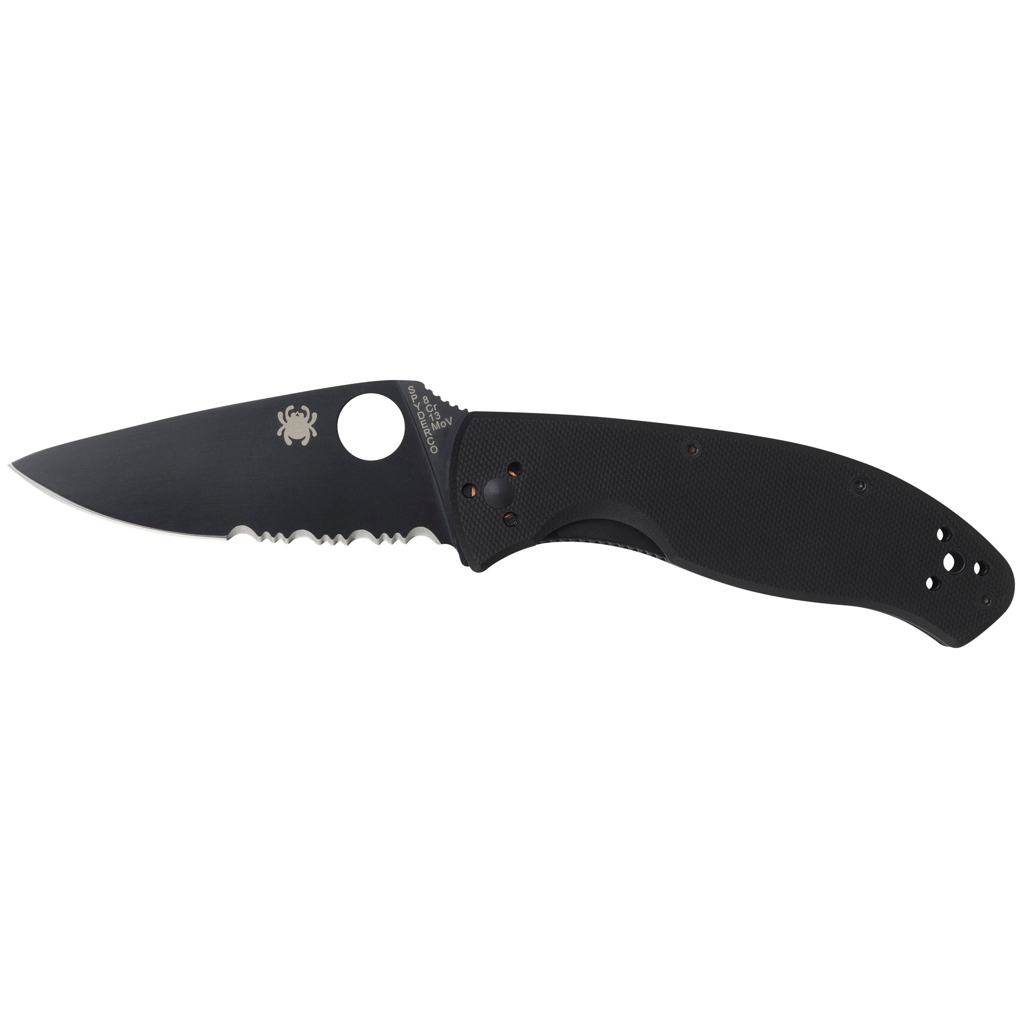 Spyderco Tenacious Folding Knife with Black G-10 Handle and 8Cr13MoV Blade, Model C122GBBKPS